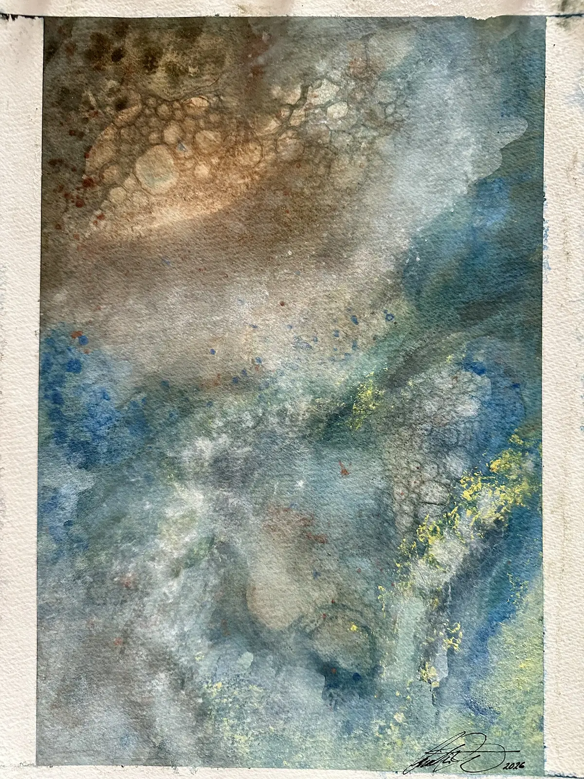 Akvarell Inner Tides 5 Orginal akvarell av Cecilia Larsdotter