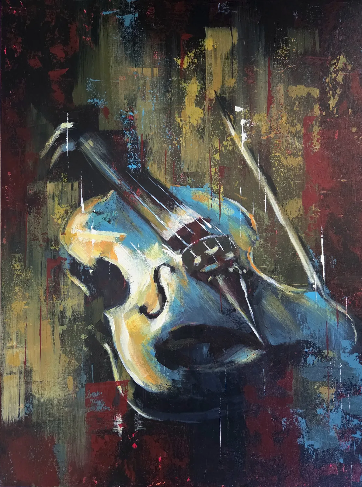 Akrylmålning Silent Strings av Heico Basten