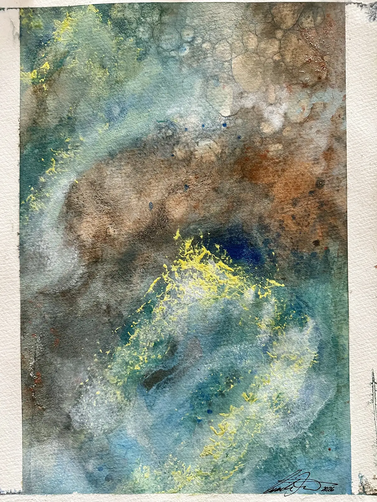 Akvarell Inner Tides 6 Orginal akvarell av Cecilia Larsdotter