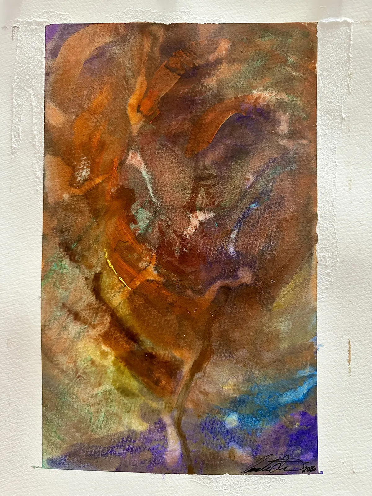 Akvarell Gravity & Grace 1 Orginal akvarell/watercolors av Cecilia Larsdotter