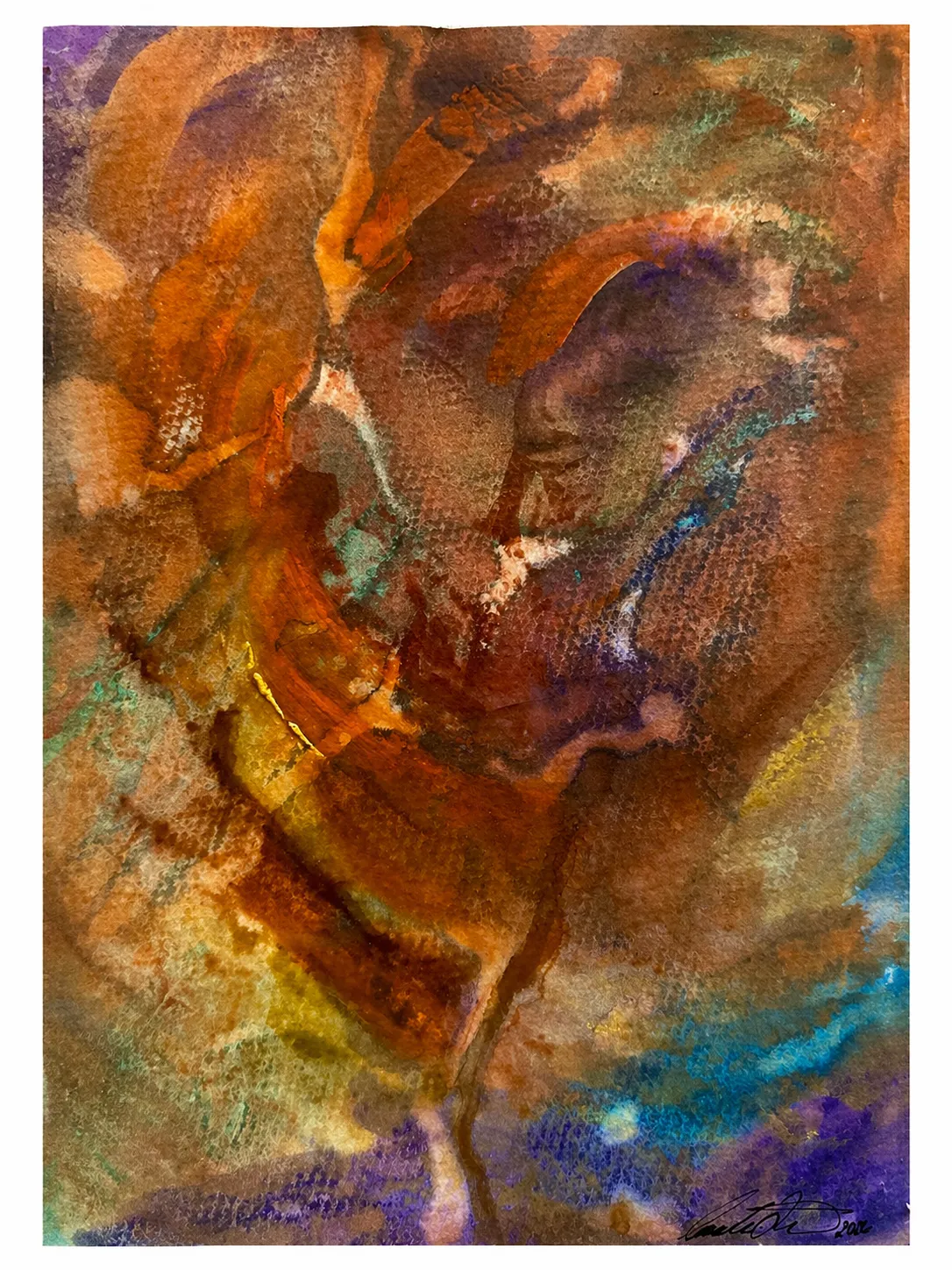 Akvarell Gravity & Grace 1 Orginal akvarell/watercolors av Cecilia Larsdotter