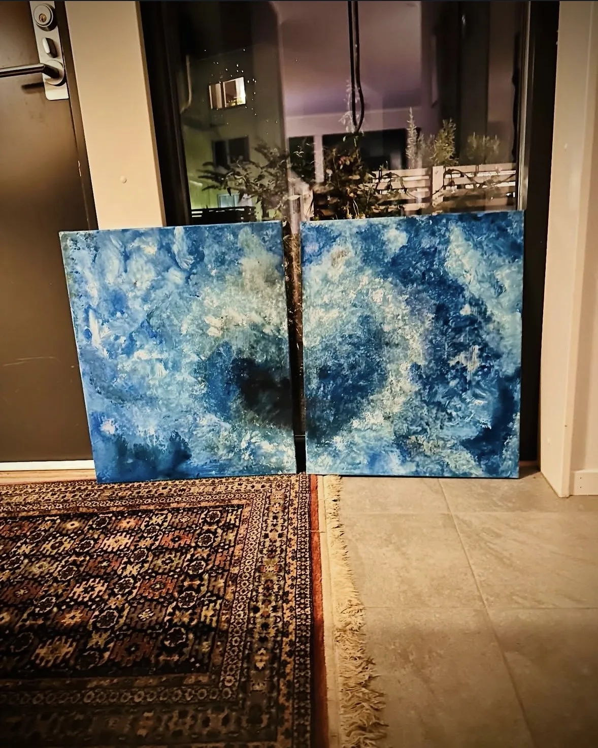 Akrylmålning Once in a Blue heart av Cecilia Larsdotter