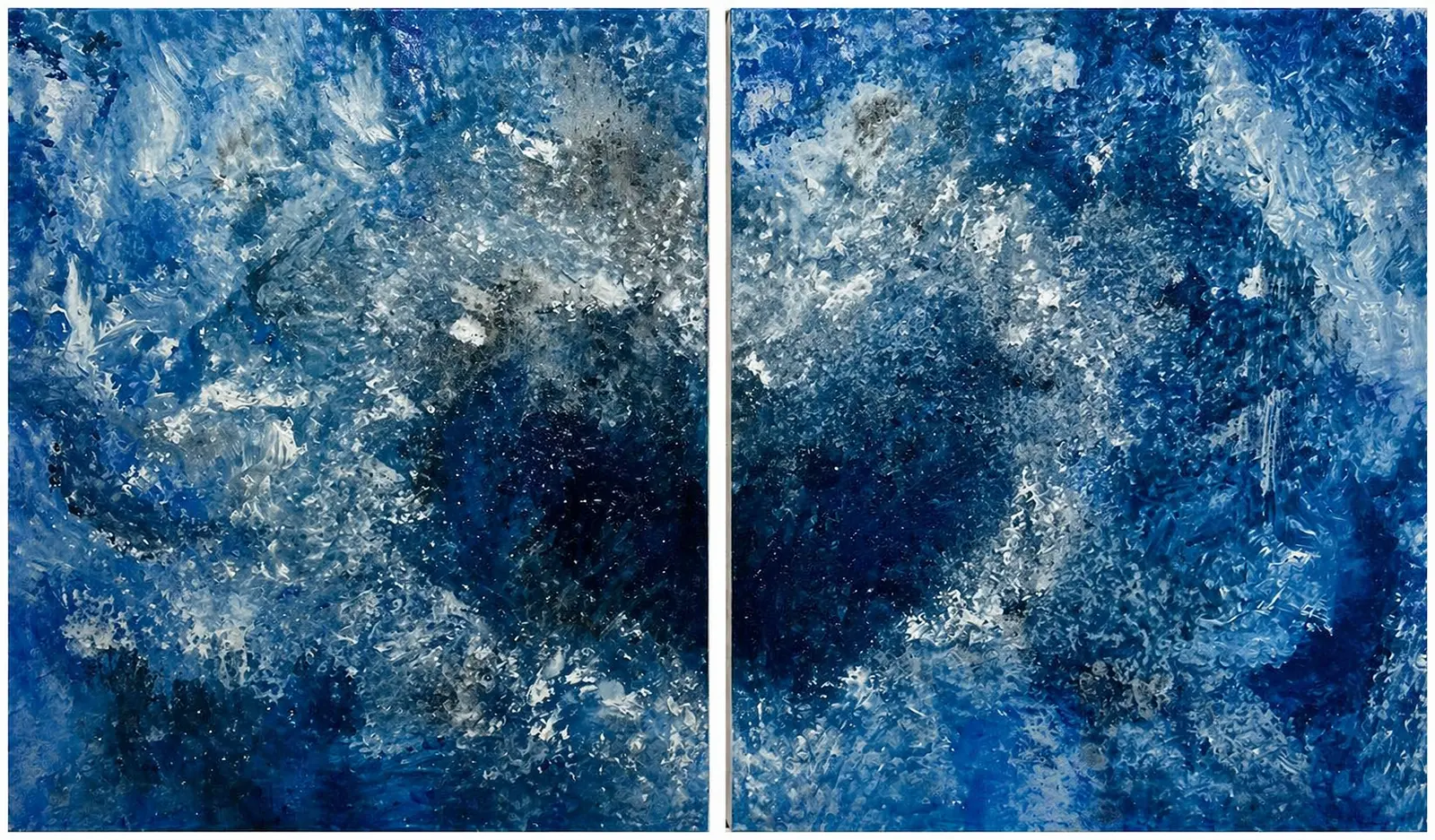Akrylmålning Once in a Blue heart av Cecilia Larsdotter