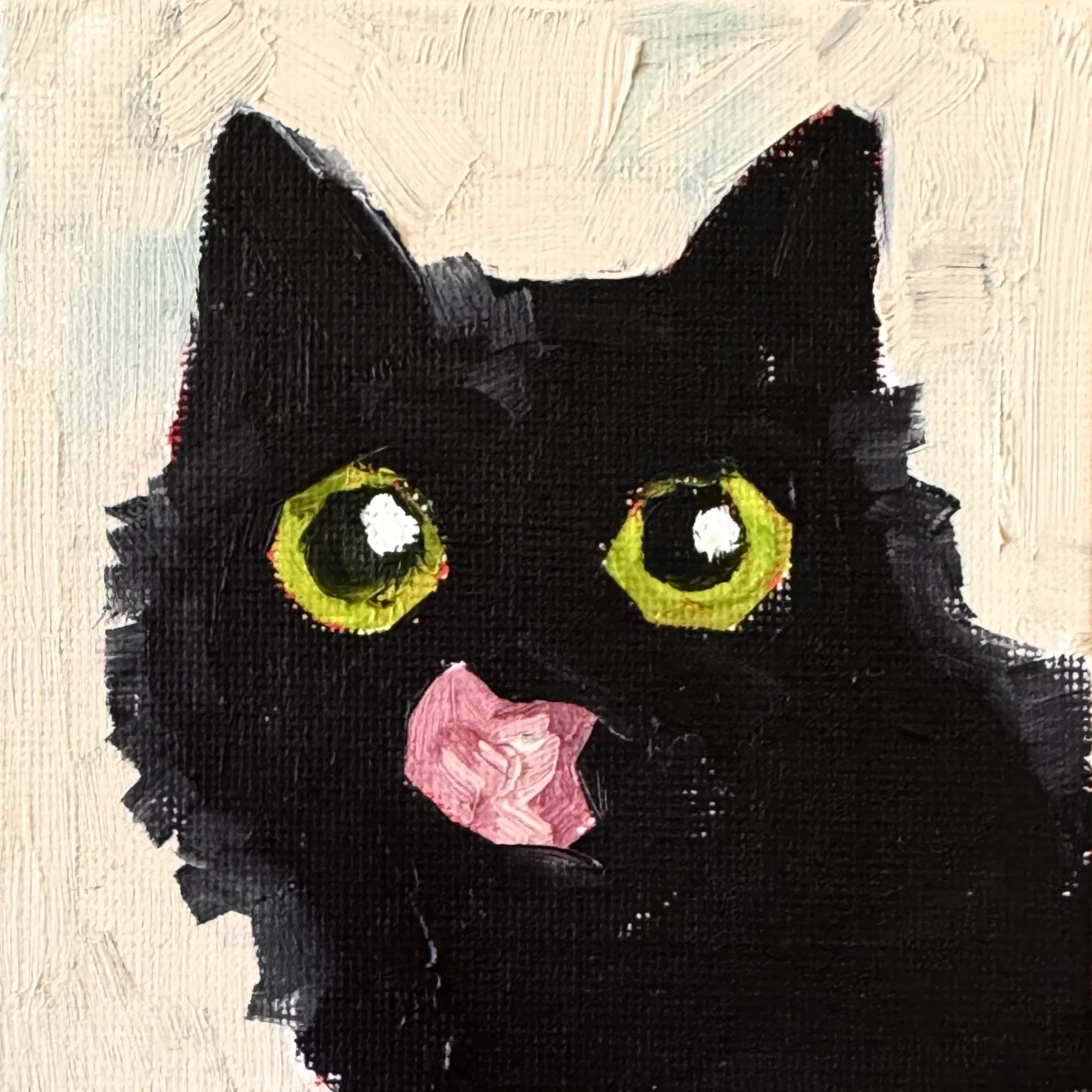 Oljemålning Svart katt av Ekaterina Dutkevich