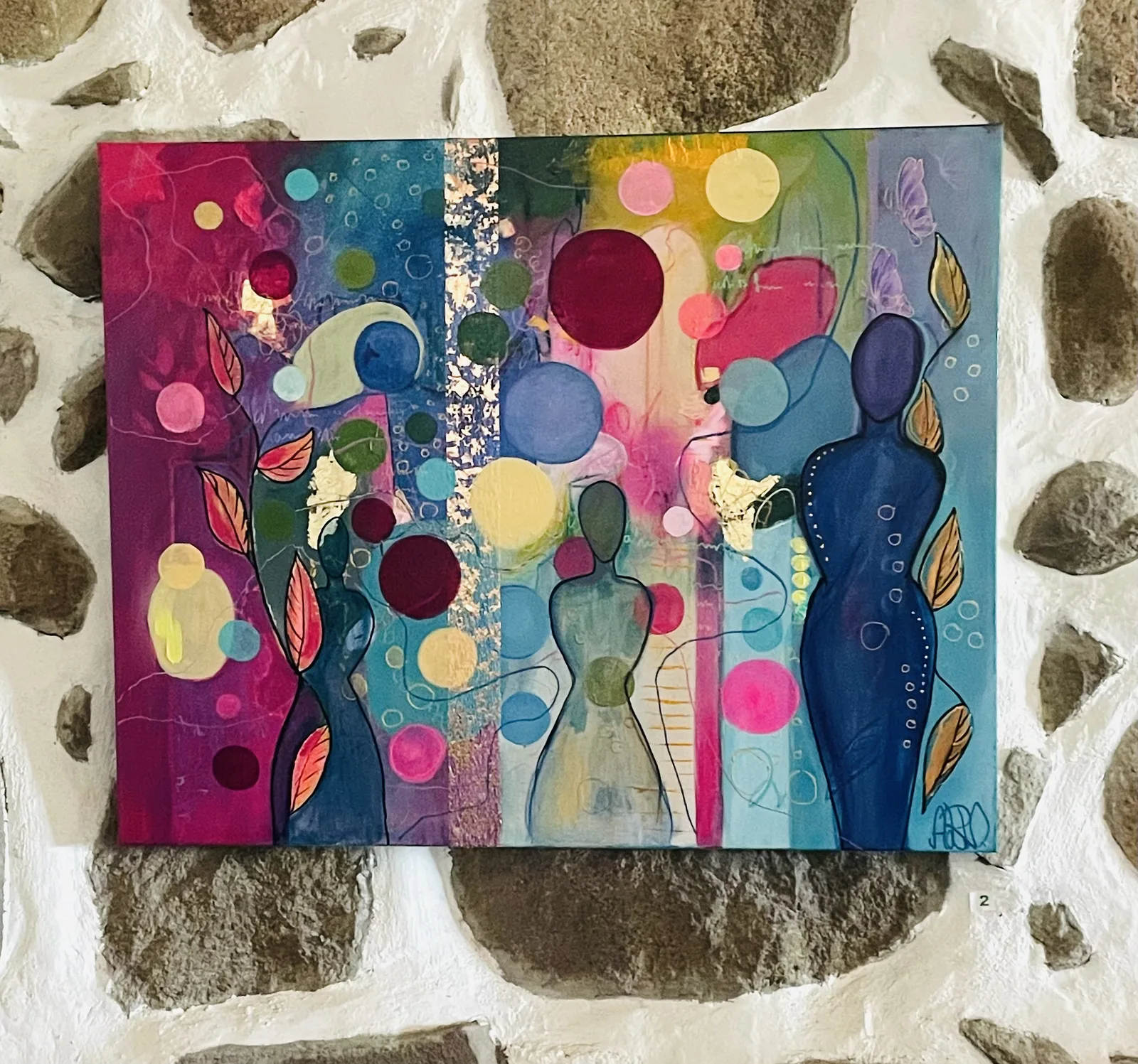 Akrylmålning WHO FIGURES av Ann-Louise Rosvall ART