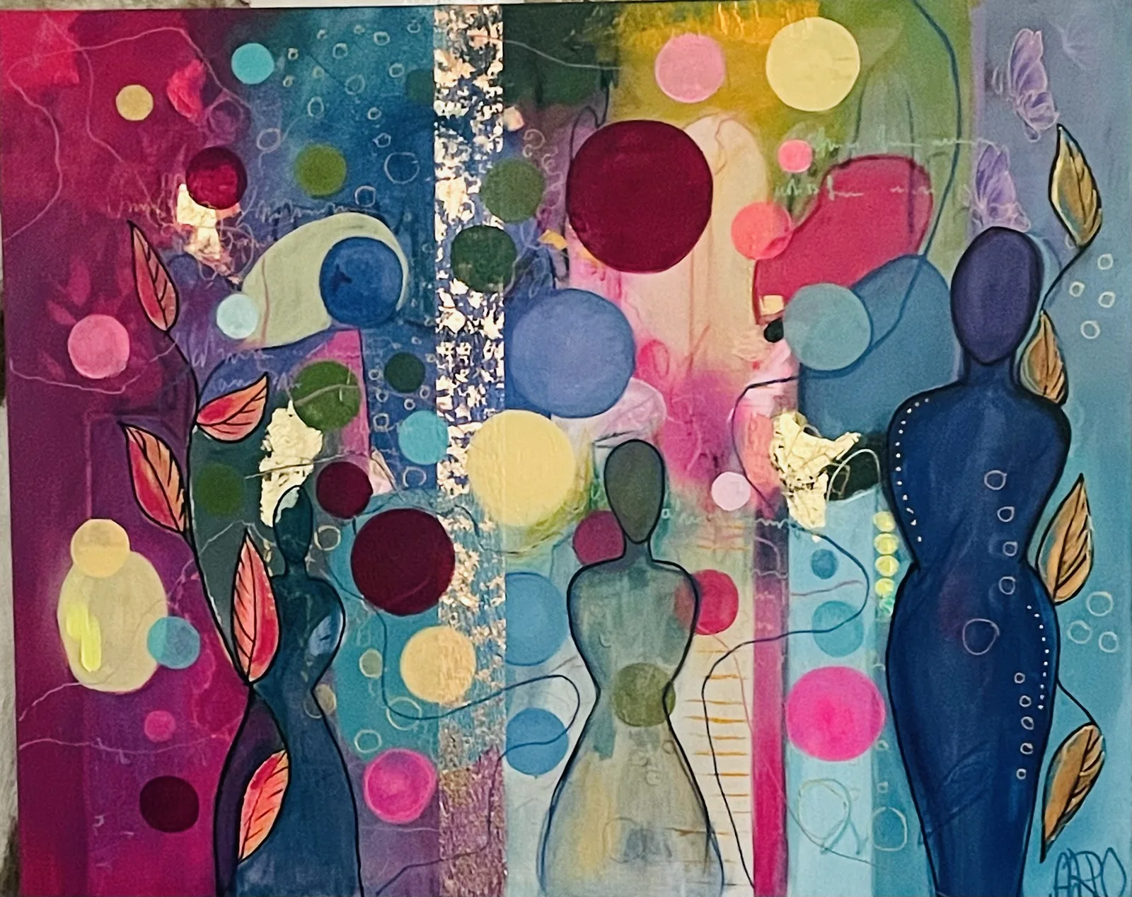 Akrylmålning WHO FIGURES av Ann-Louise Rosvall ART