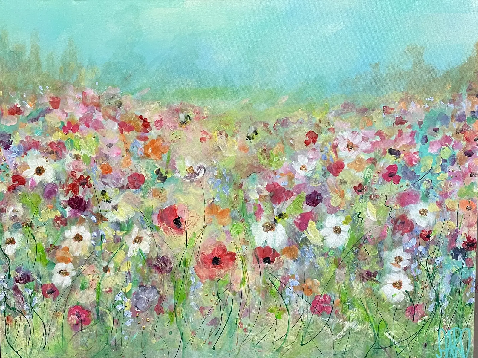 Akrylmålning ÄNGLAMARK av Ann-Louise Rosvall ART