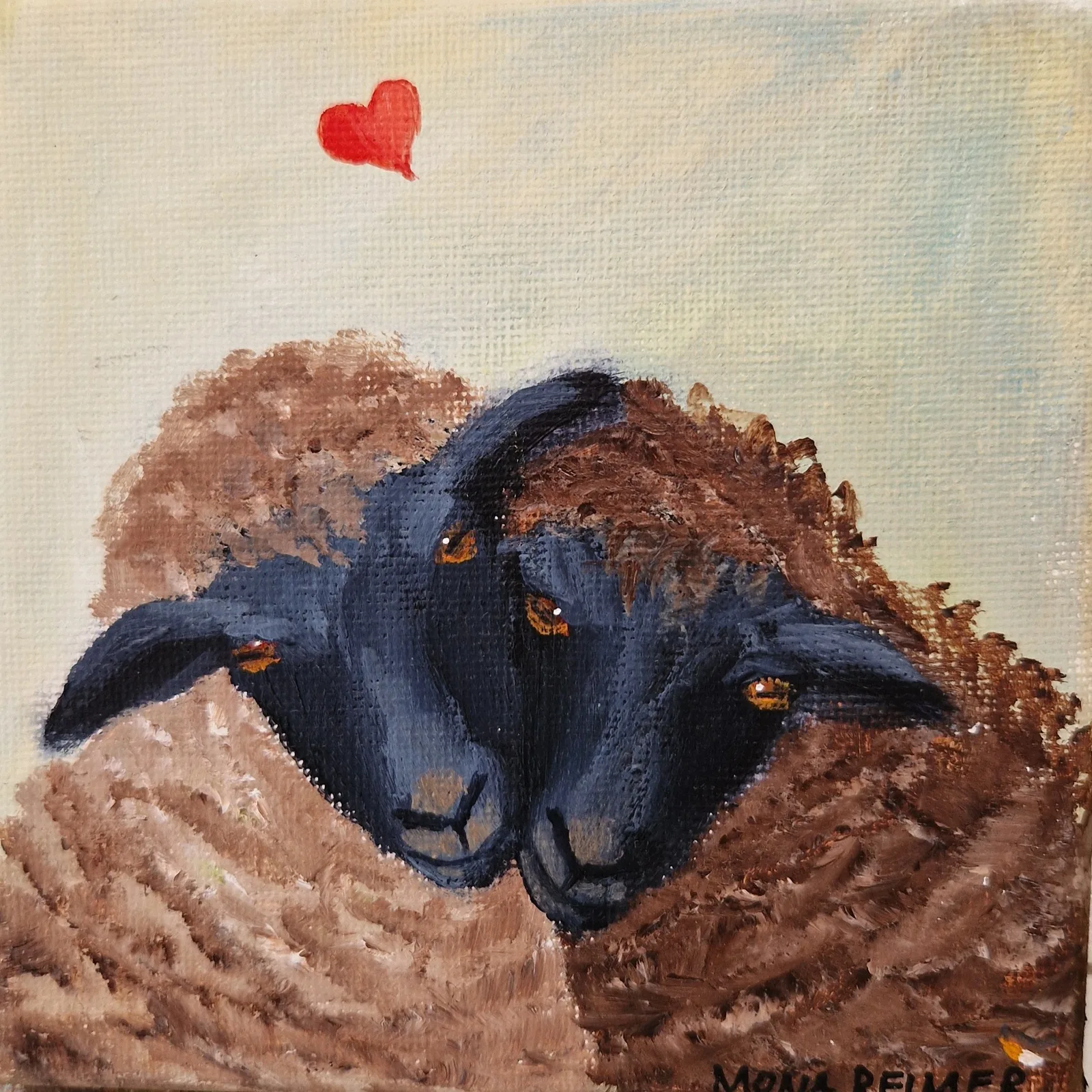 Akrylmålning Love is in the air (Q) av Mona Reimer