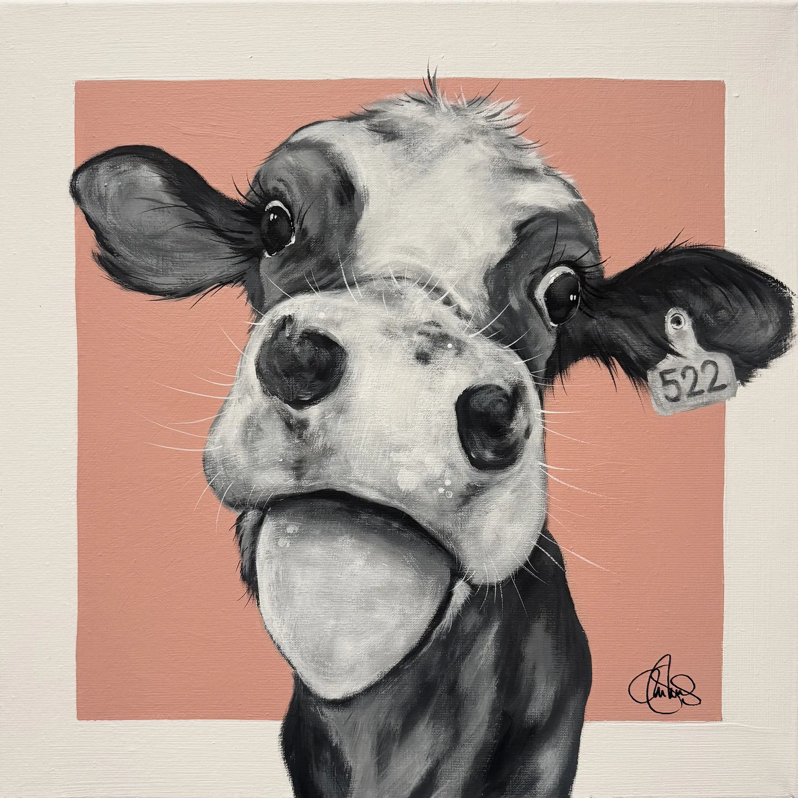 Akrylmålning COW 522 Sparkley av Matilda Skoglund