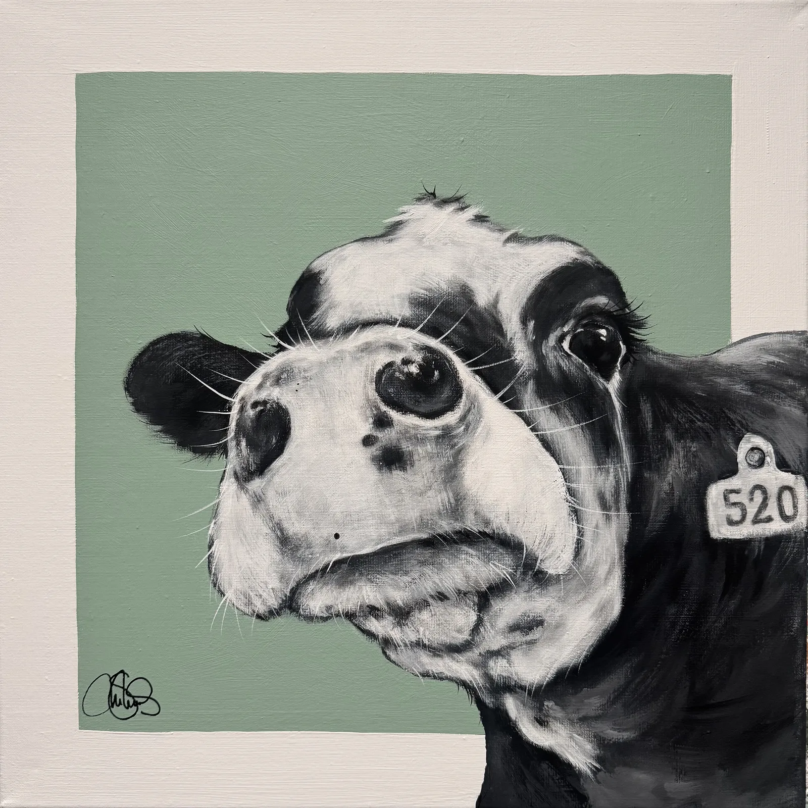 Akrylmålning COW 520 Gloop av Matilda Skoglund