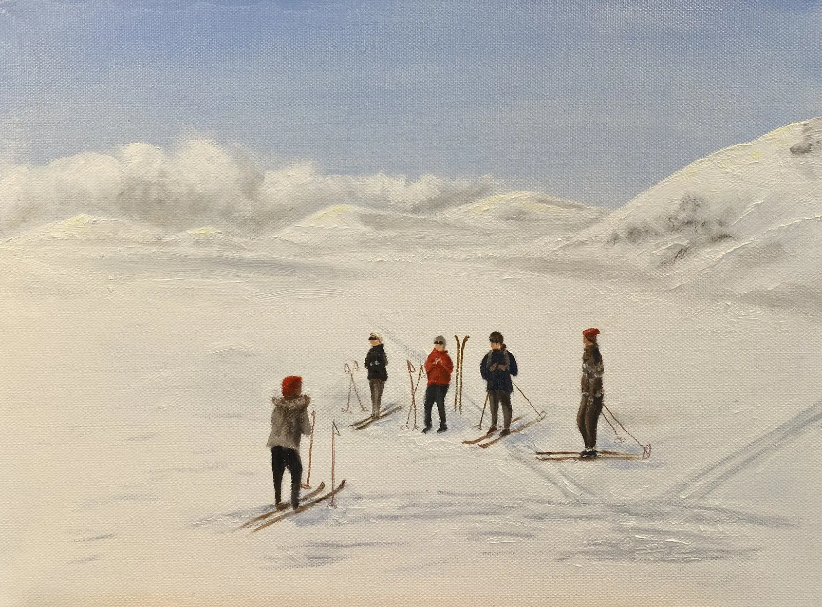 Oljemålning Vila på fjället av Eva Lundqvist