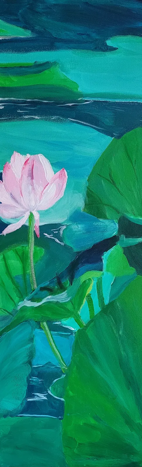 Akrylmålning Lotus av Malva Forslin