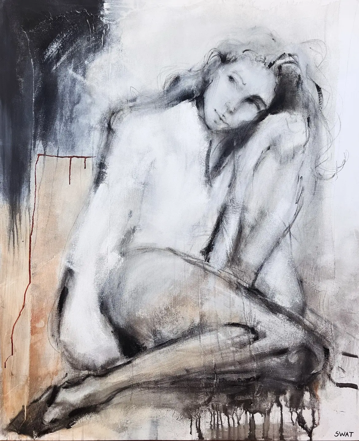 Akrylmålning Kvinna av Ilona Swat