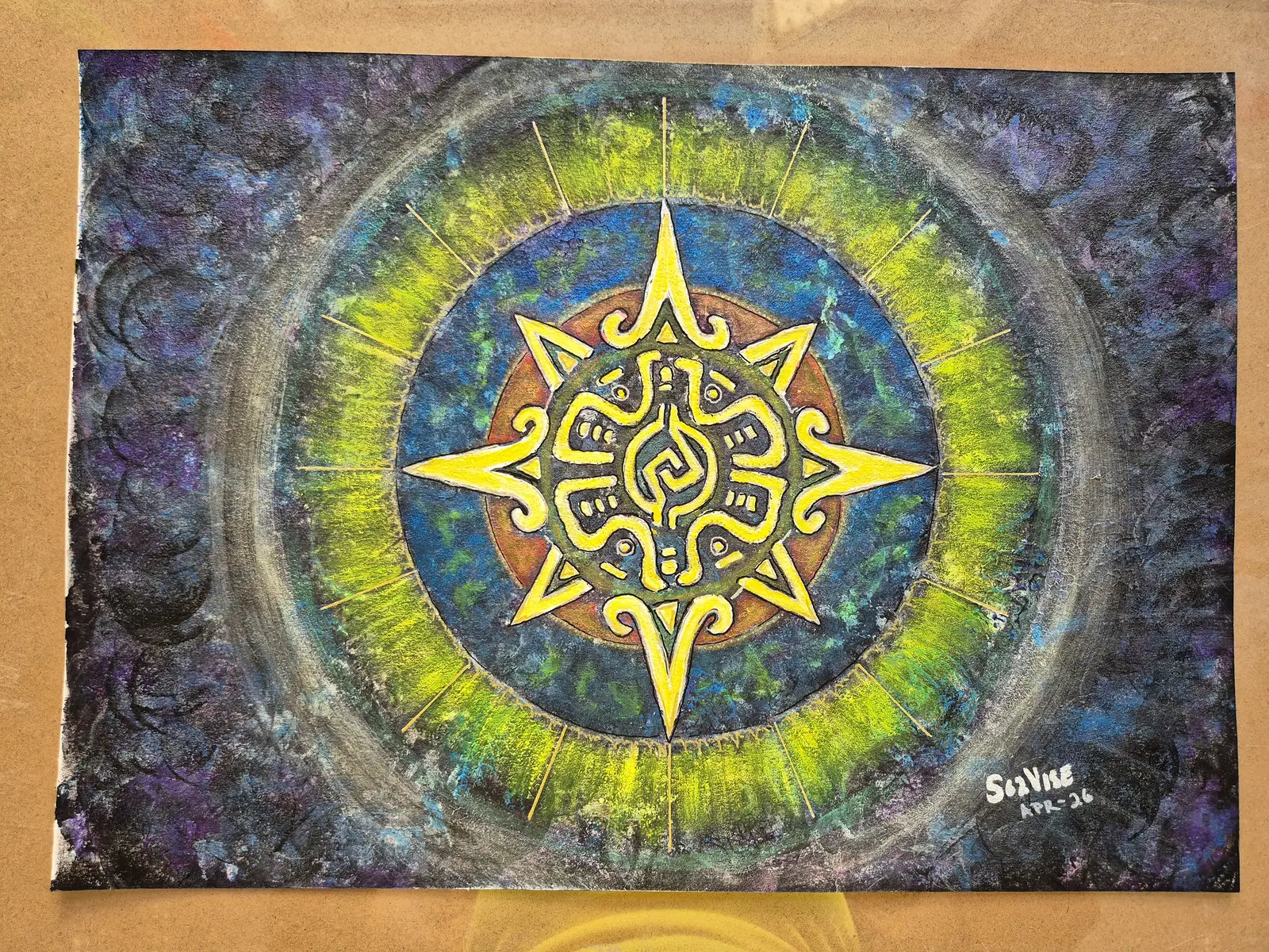 Akrylmålning Mayasol av SolVise