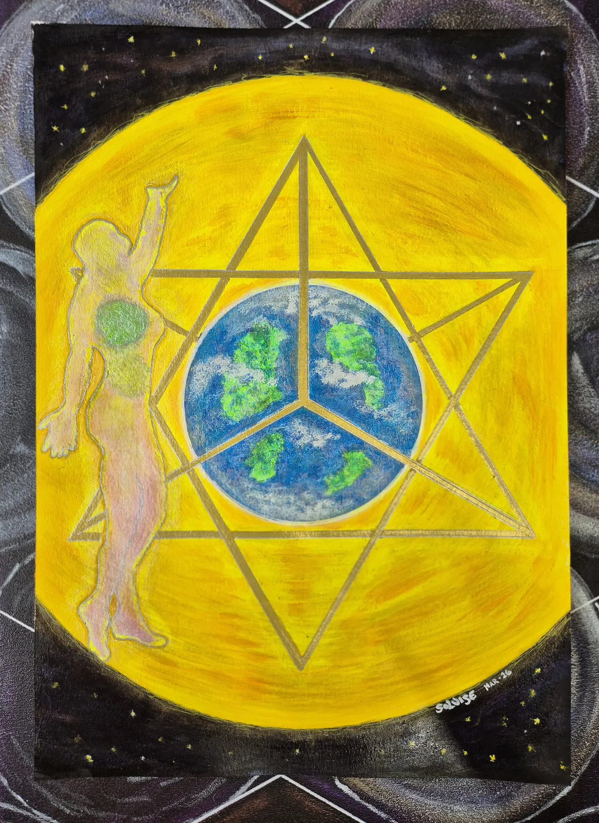 Akrylmålning Jag är närvaron av den nya Jorden av SolVise