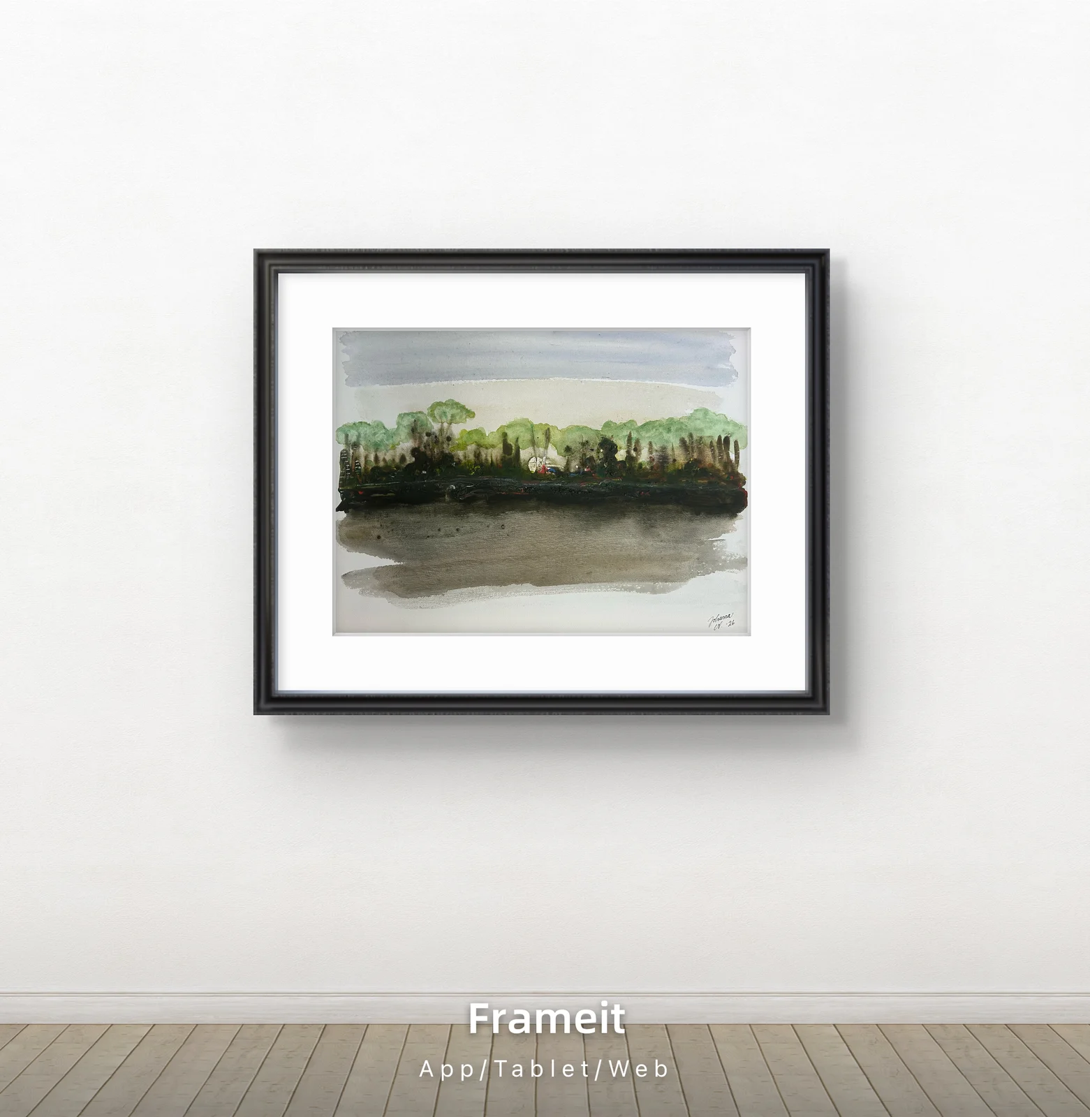 Akrylmålning Vårgrönt av Johanna Norrgård