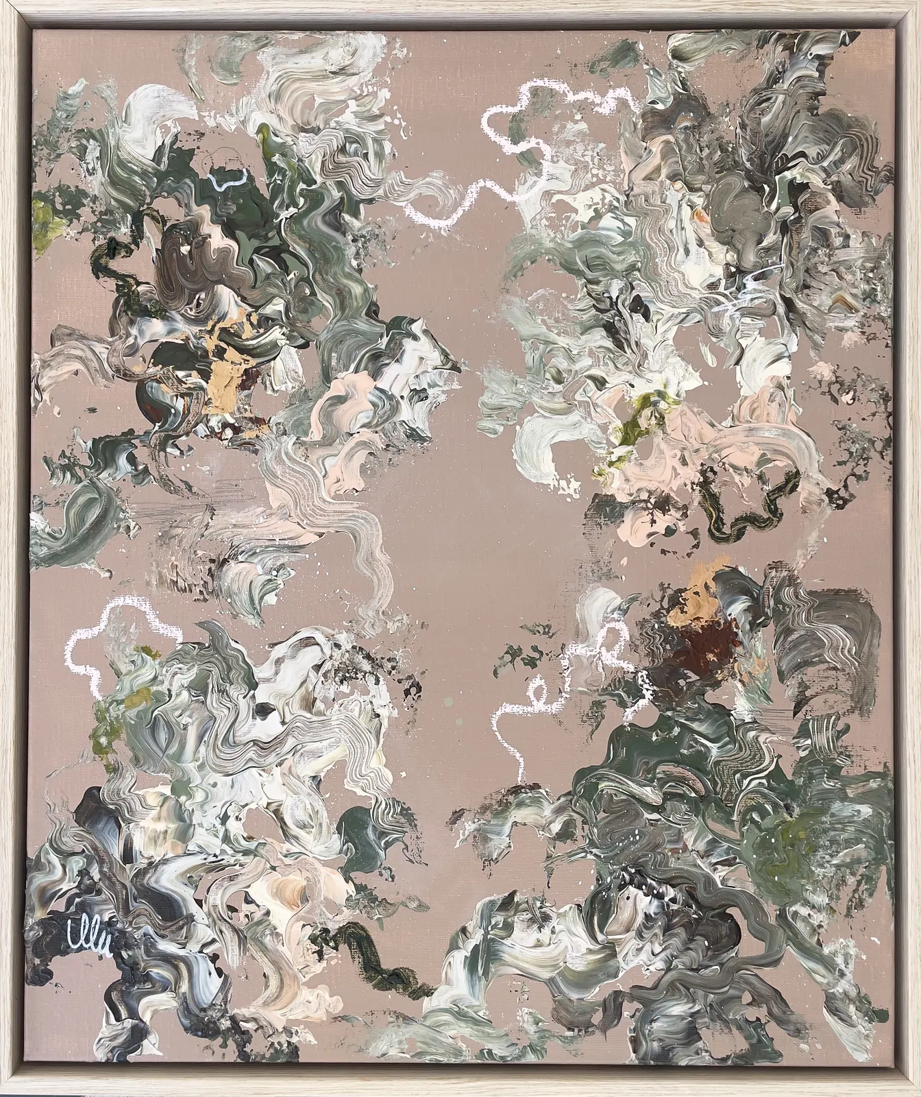 Akrylmålning Stoft - with an oak framr av Evelina Imse Studios Hedberg