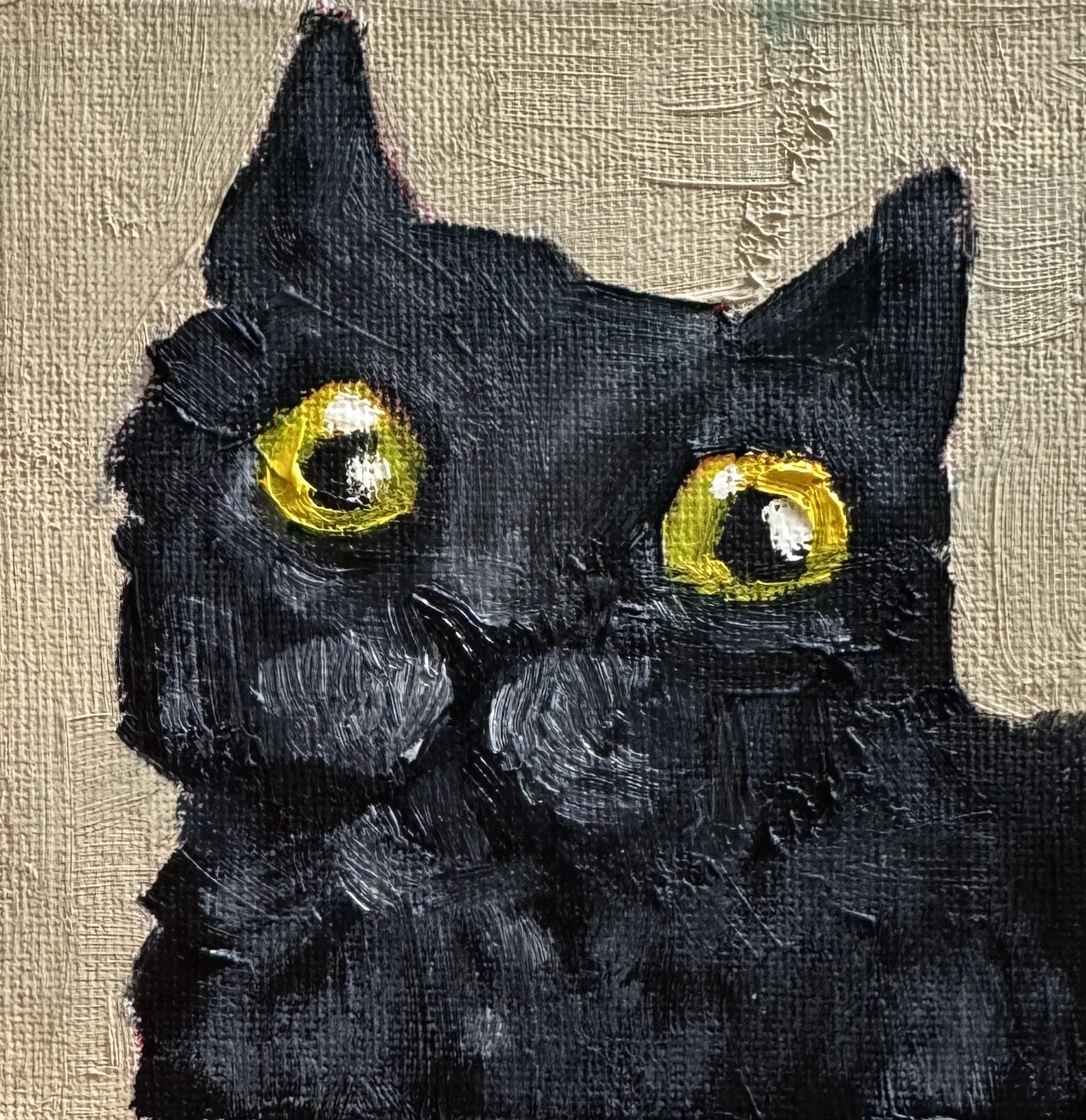 Oljemålning Svart katt av Ekaterina Dutkevich