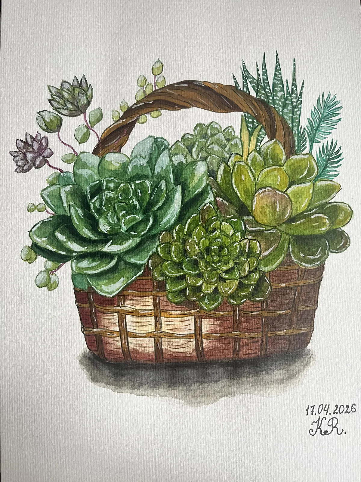 Akvarell Grön harmoni av Kateryna Rudenko