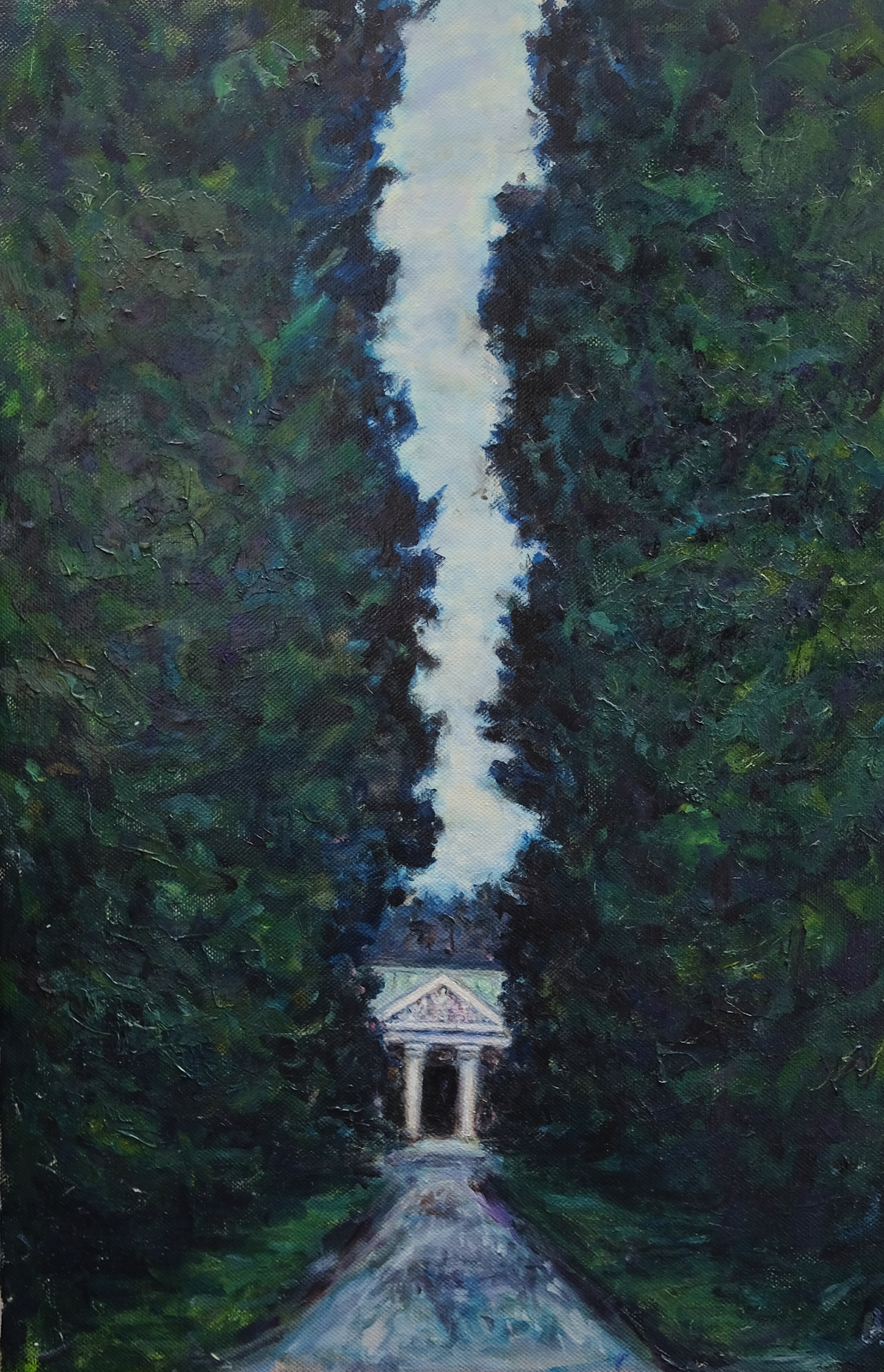 Oljemålning Sju brunnars stig av Jonas Hansson