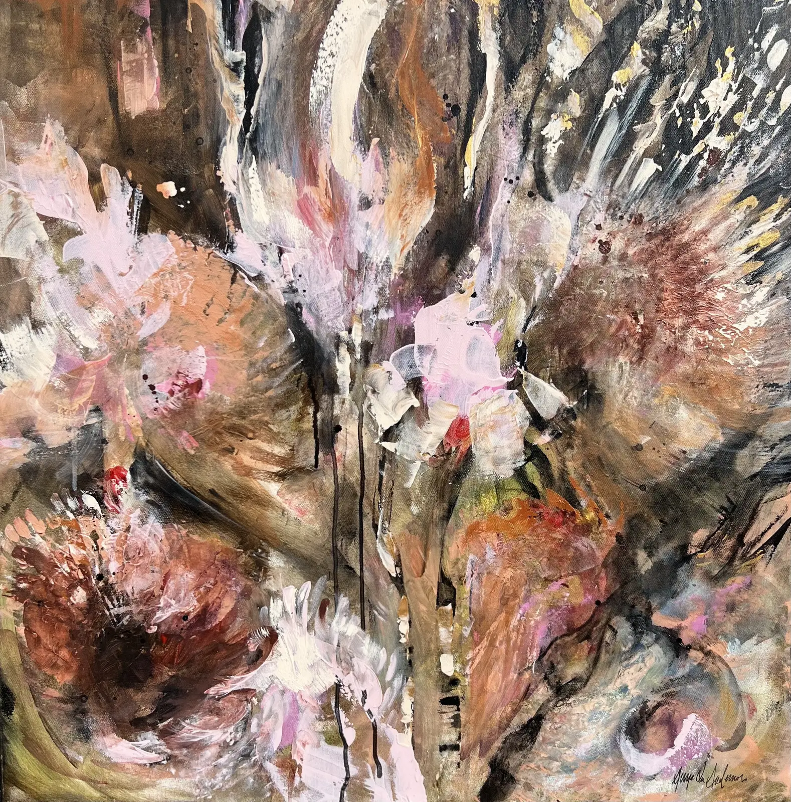 Akrylmålning Wild Bloom av Anne-lee Andersson