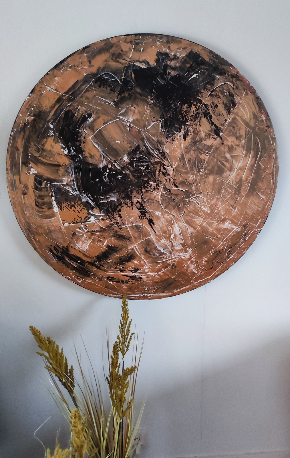 Akrylmålning Mörkret kommer av Majda Silverbern