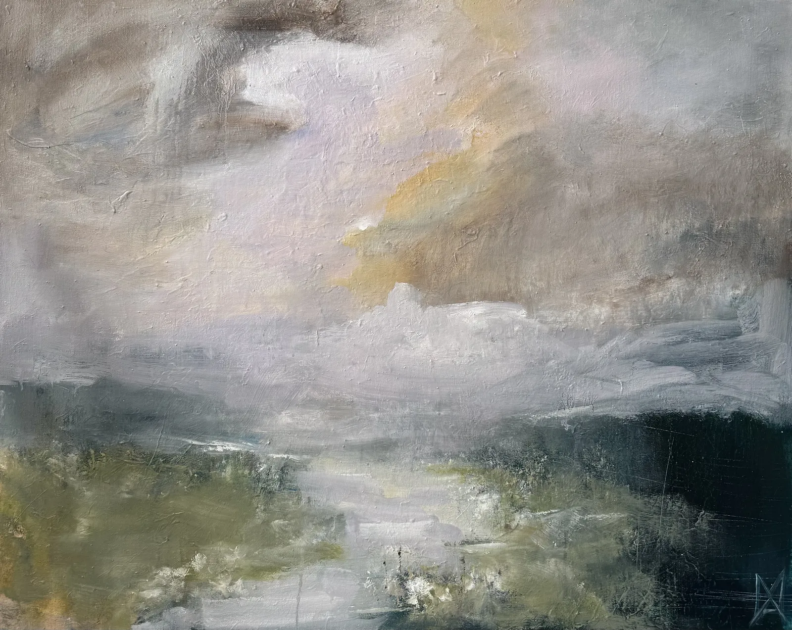 Oljemålning När himlen öppnar sig av Annette MA Stocker