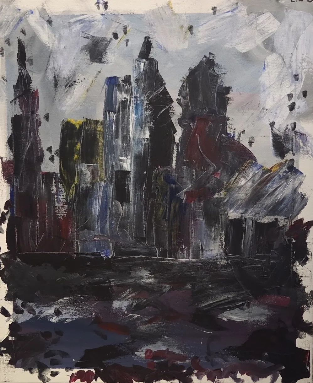 Akrylmålning Tyst kaos av Elsa Krantz