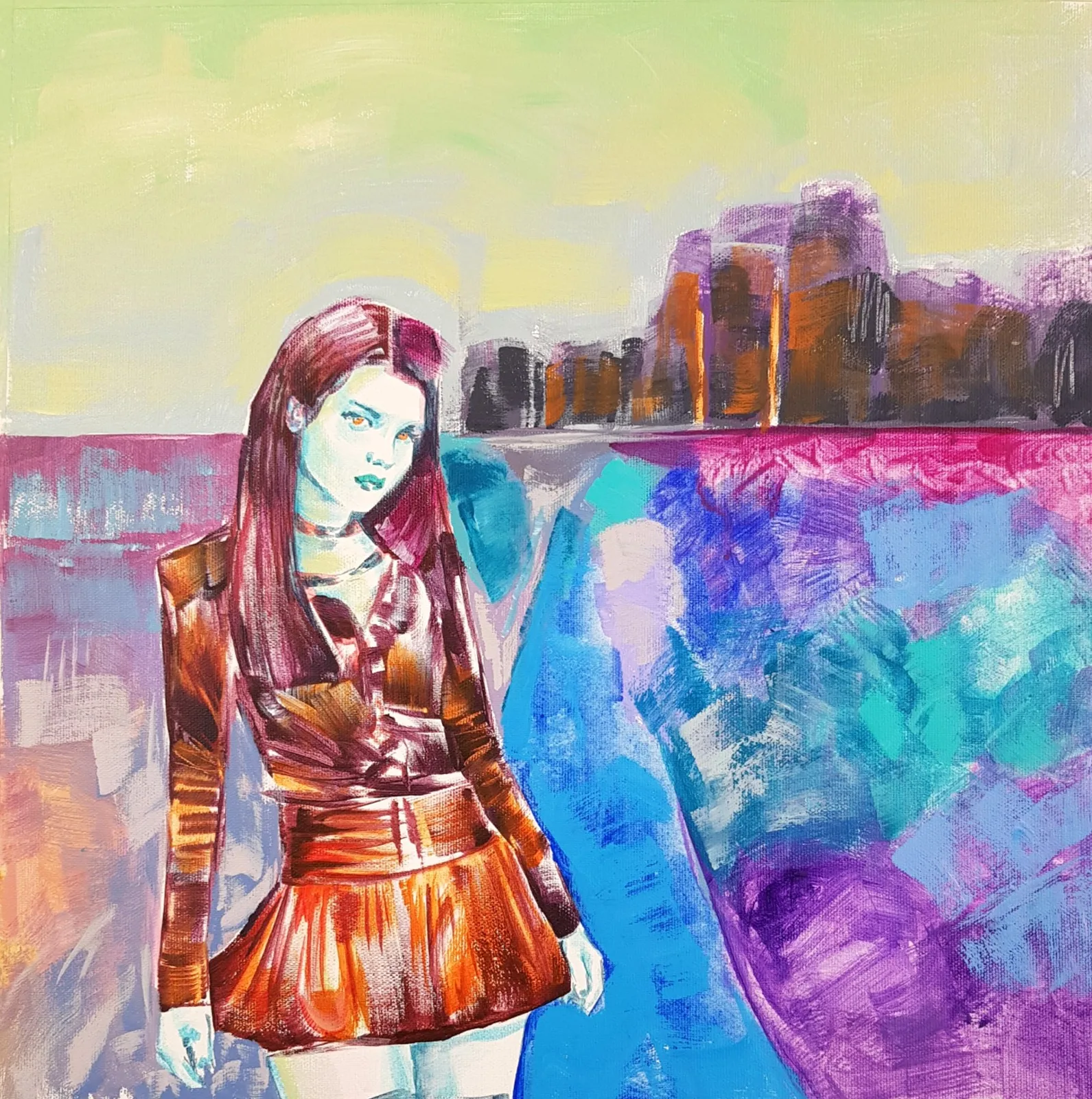 Akrylmålning Immediately there av Daniel Vandinja