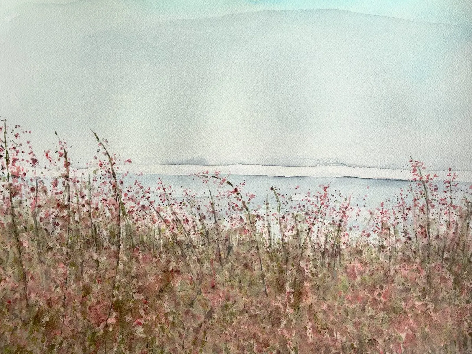 Akvarell Ljungens kust av Eva Sofia Liljestrand