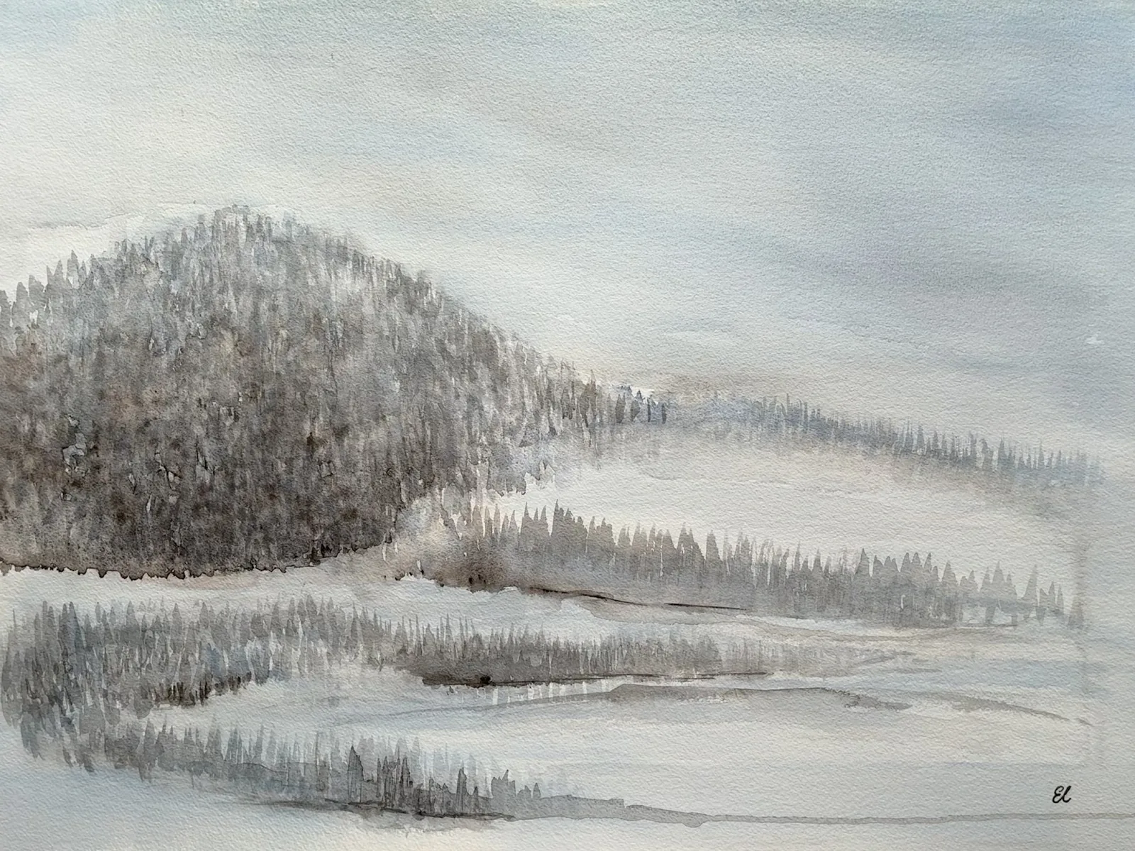 Akvarell Lillebo av Eva Sofia Liljestrand