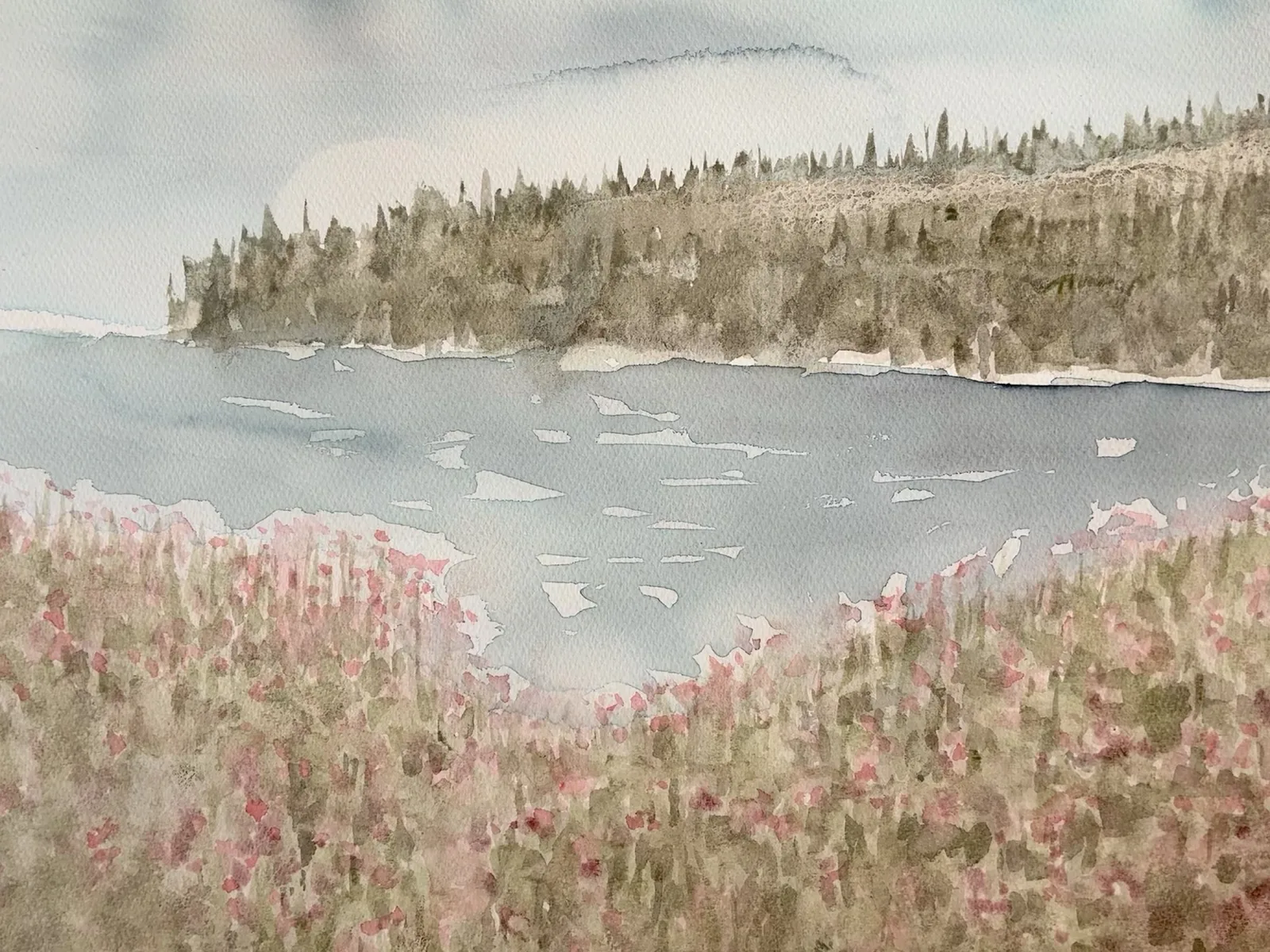 Akvarell Sensommar av Eva Sofia Liljestrand