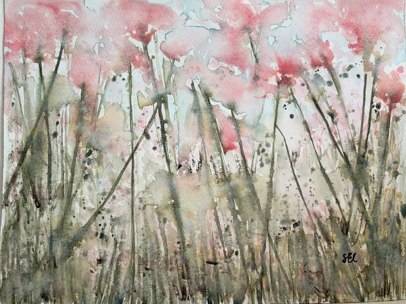 Akvarell Grönskans frihet av Eva Sofia Liljestrand