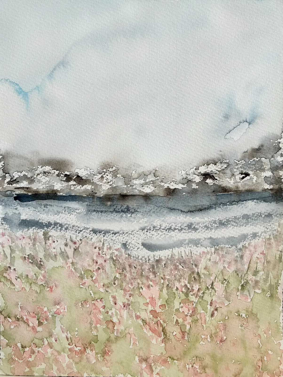 Akvarell Dimmlåga skärgård av Eva Sofia Liljestrand