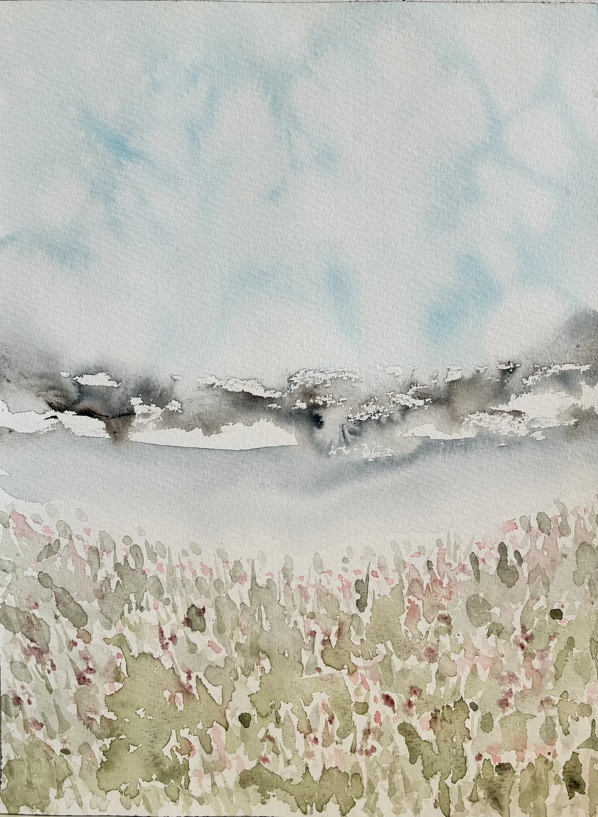 Akvarell Dimmlåga skärgård III av Eva Sofia Liljestrand