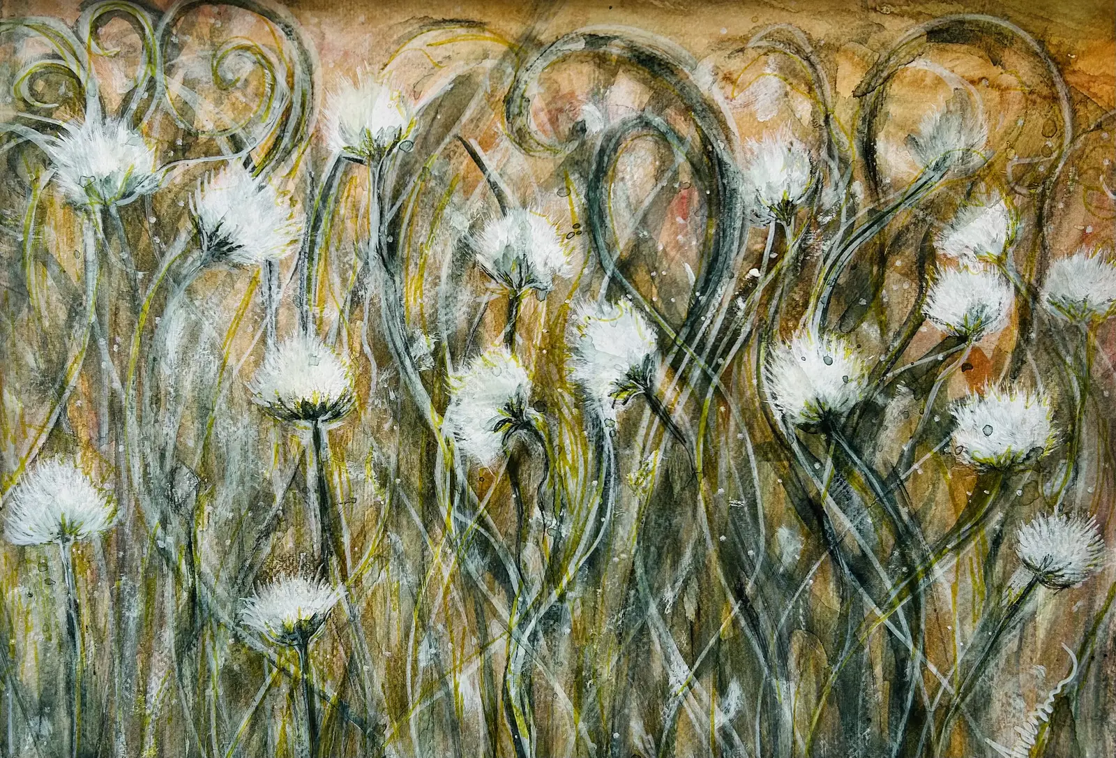 Akvarell Fluff av Charlotte Andersson