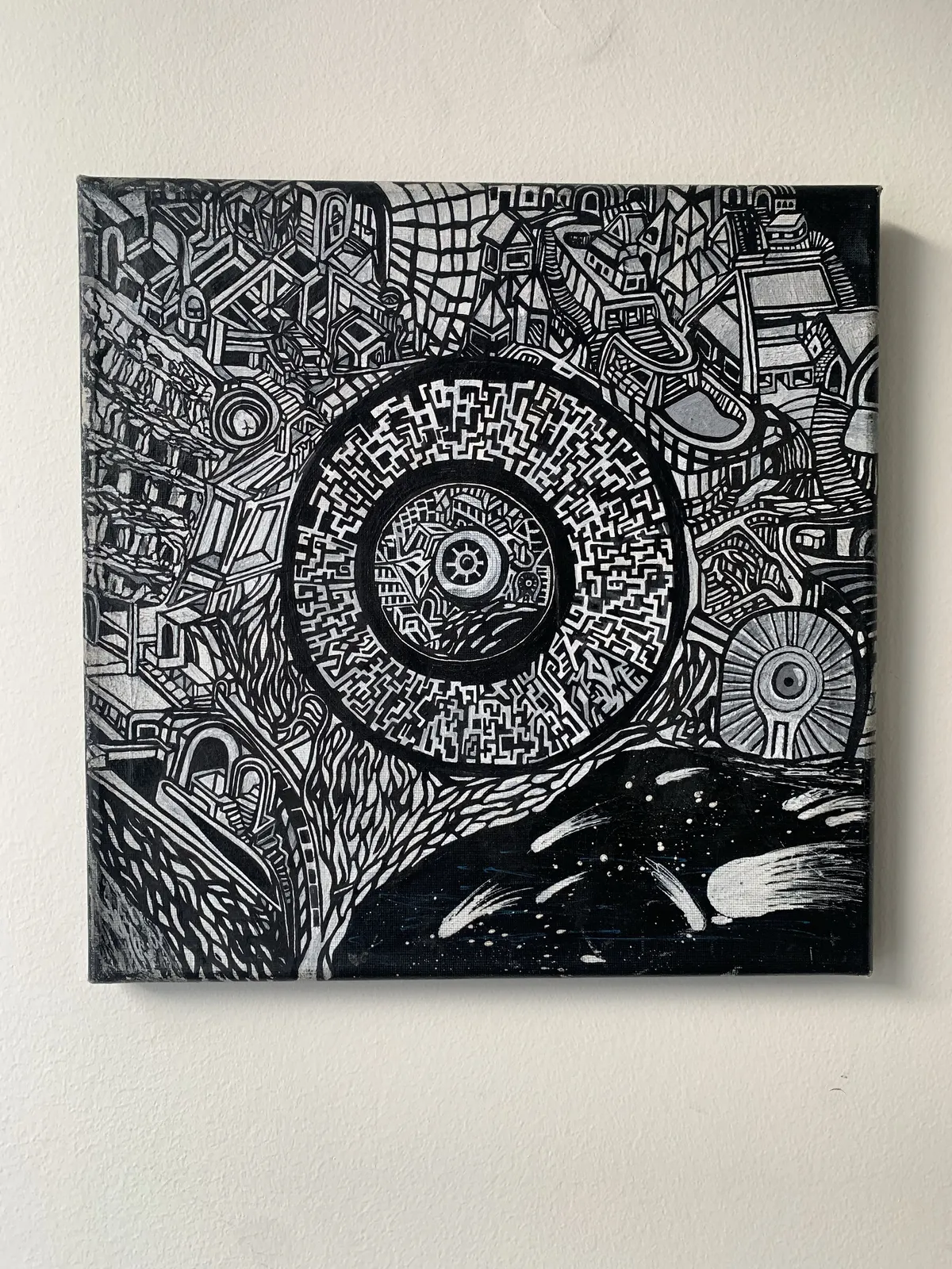 Akrylmålning Självbeskådan av Tobias Karlsson