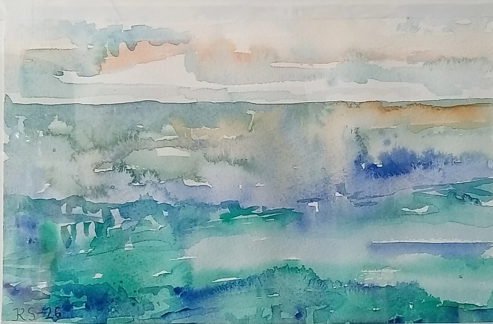 Akvarell Grönt ljus av Karin Söderblom