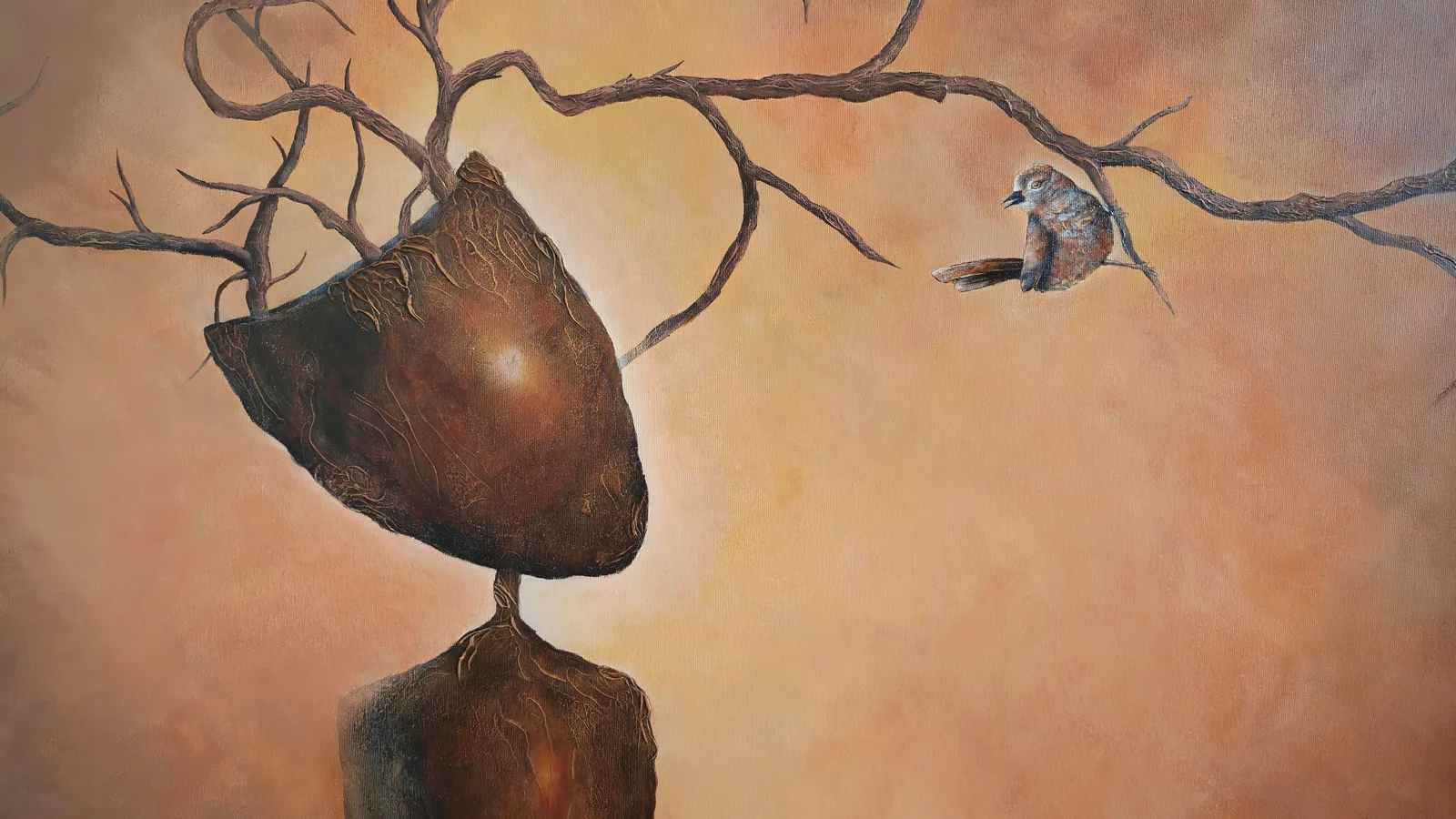 Akrylmålning "Det som växer i tystnad del" 5 av Annie Magnusson