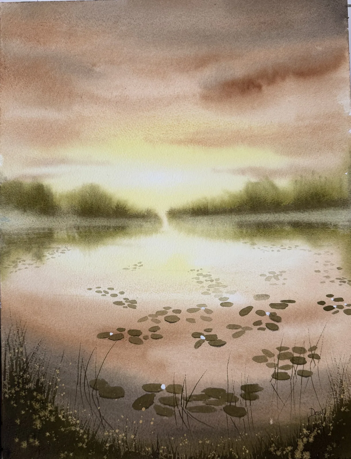 Akvarell Tjärn av Desirée Rutqvist