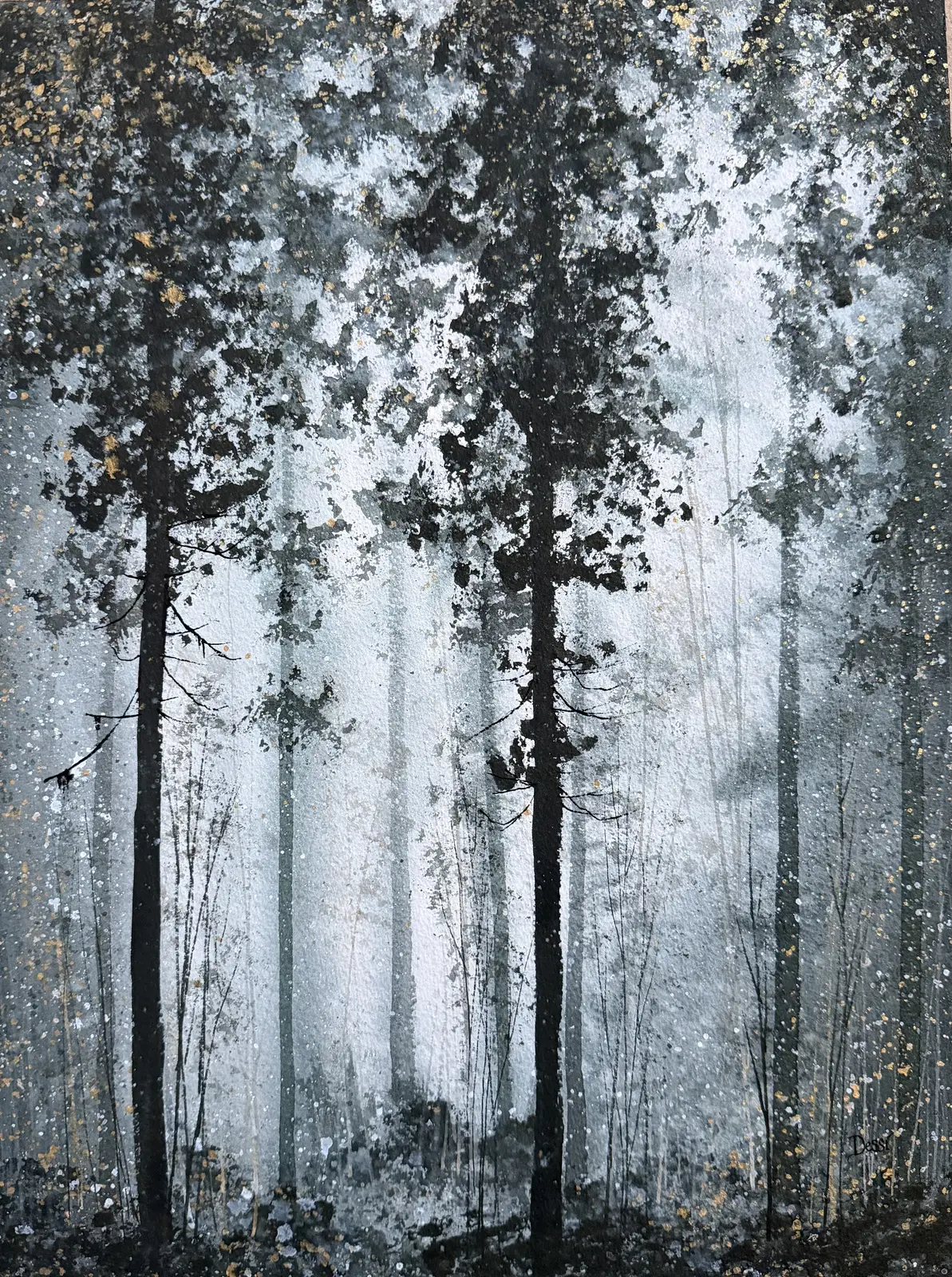 Akvarell Sagoskog ll av Desirée Rutqvist