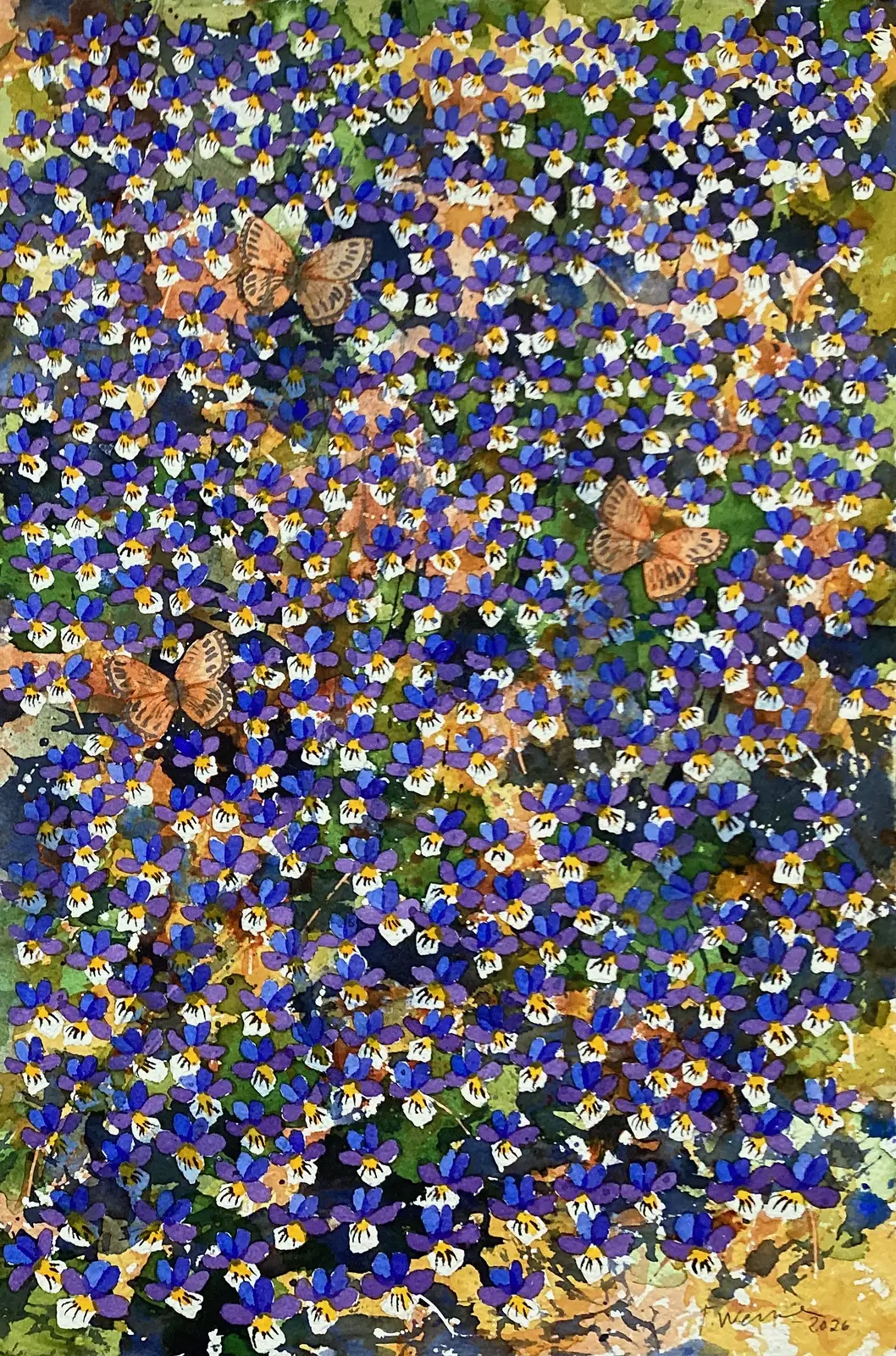 Akvarell Symbios 9 av Tord Wennerblom