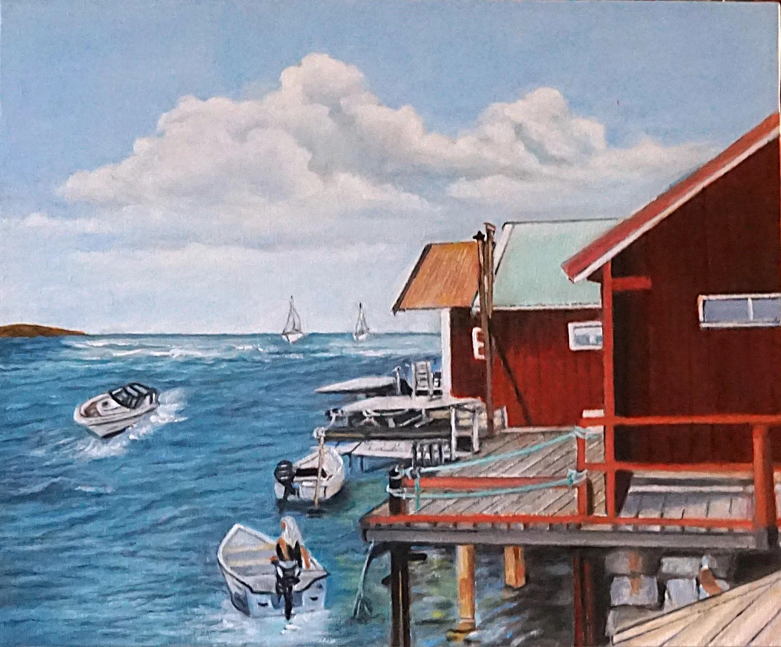 Oljemålning Från Bohuslän av Kajsa Stamenkovic