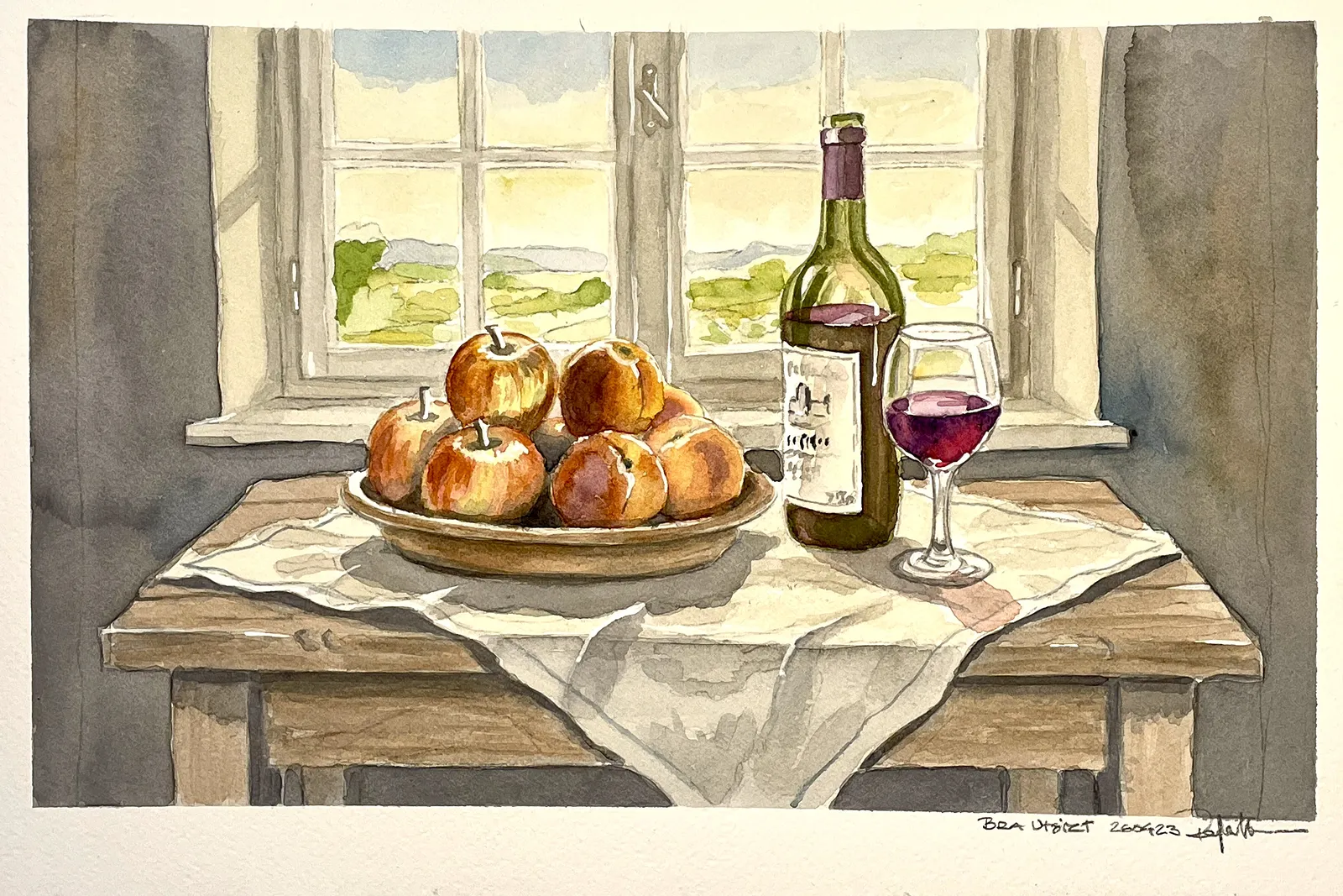 Akvarell Fin utsikt av Pär Håkan Henriksson