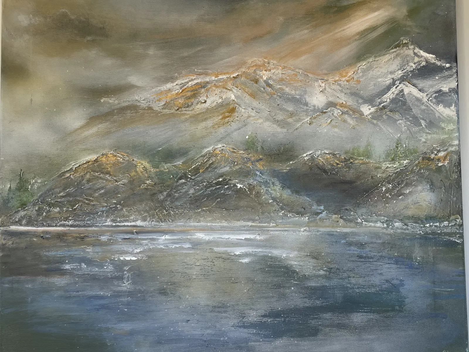 Akrylmålning When the cold breaks av Donna Lee Johansson