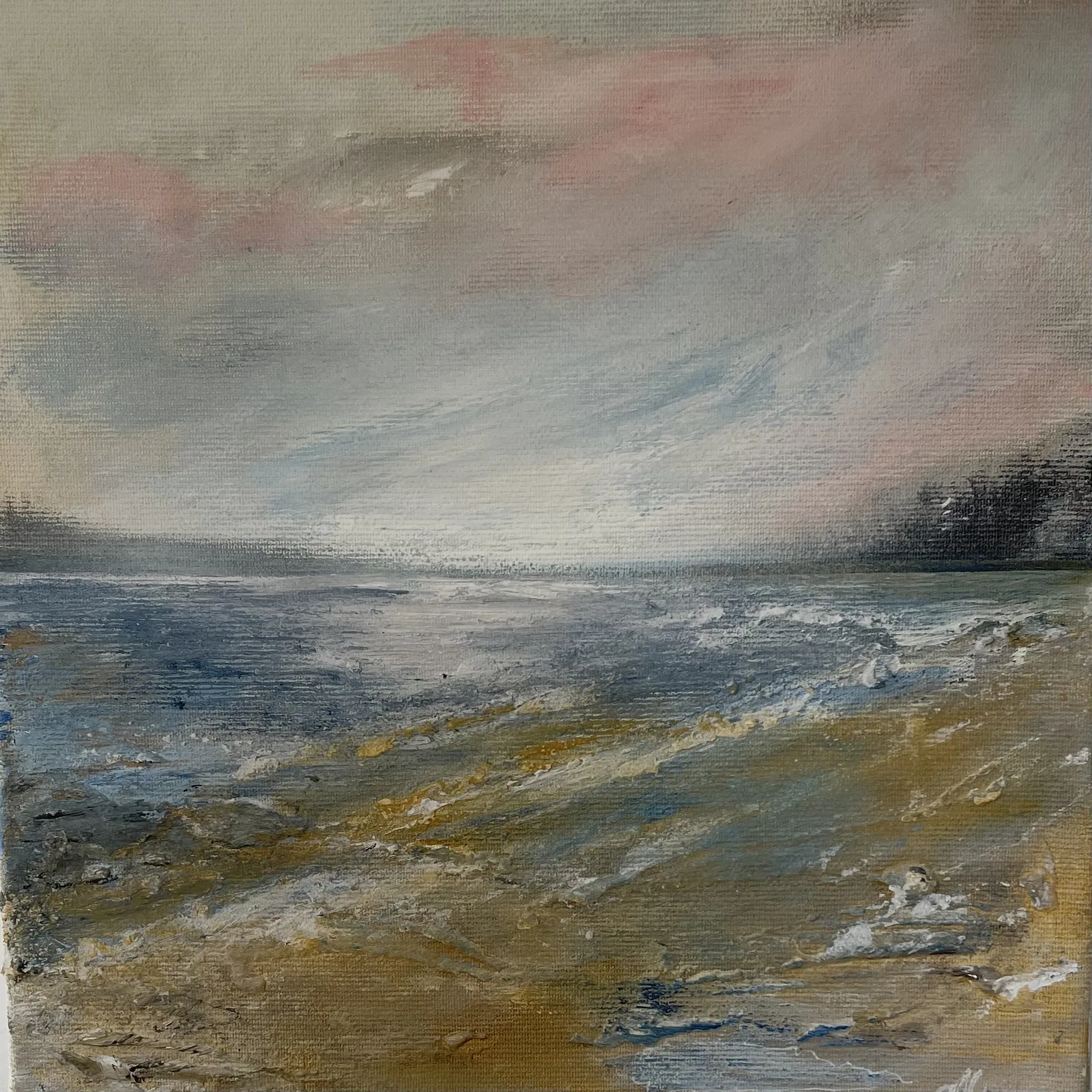 Akrylmålning Blush horizon av Donna Lee Johansson