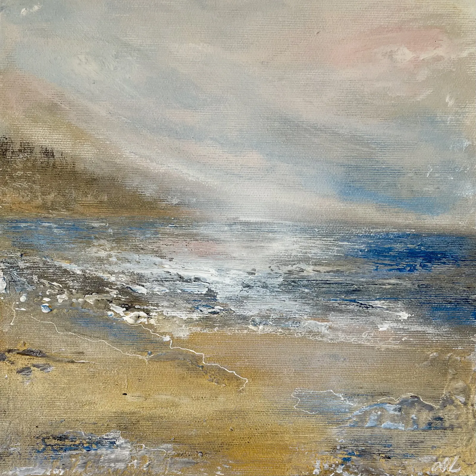 Akrylmålning Whispering coast av Donna Lee Johansson