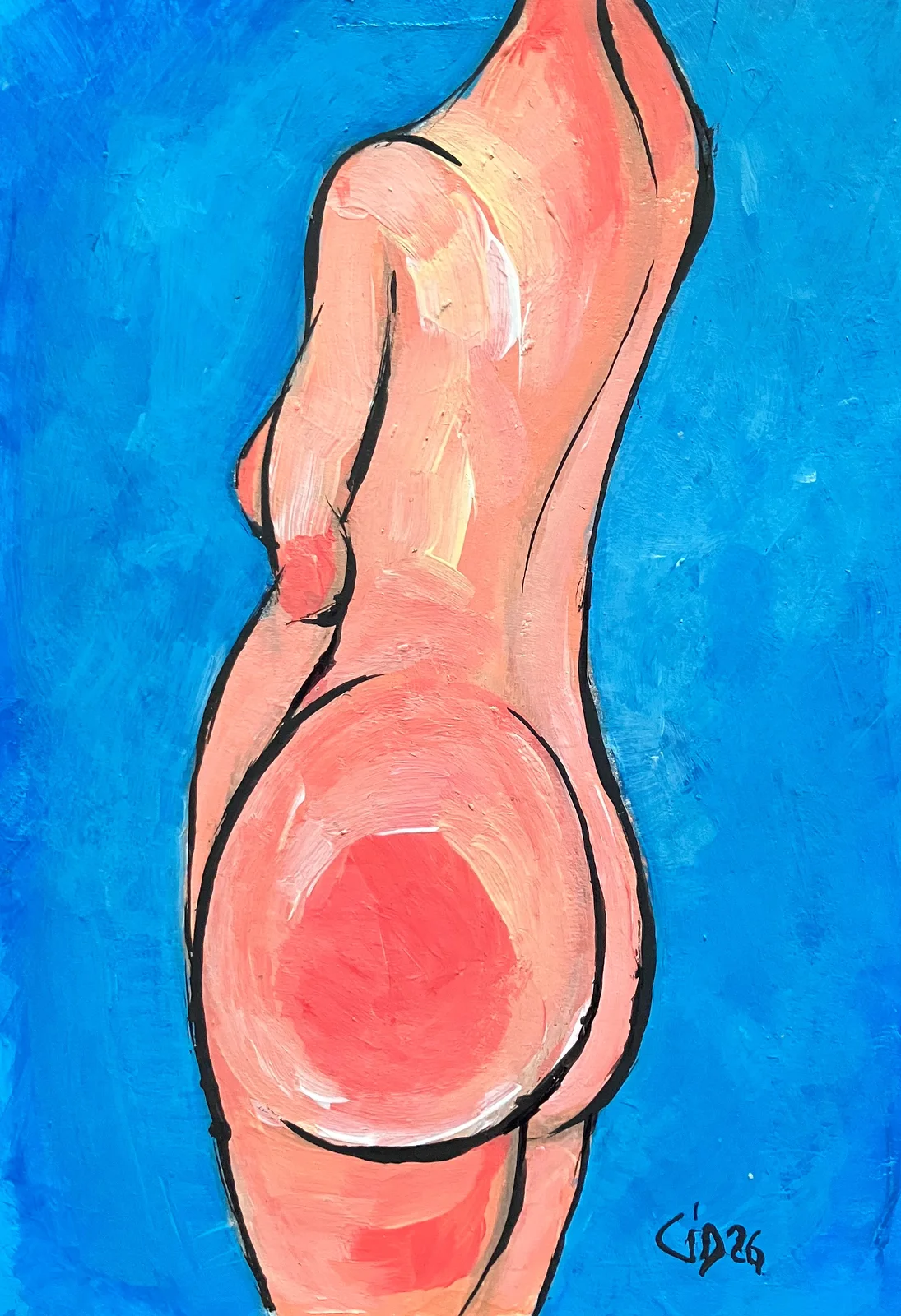 Akrylmålning Naken modell Akt av Calin Ion Deas