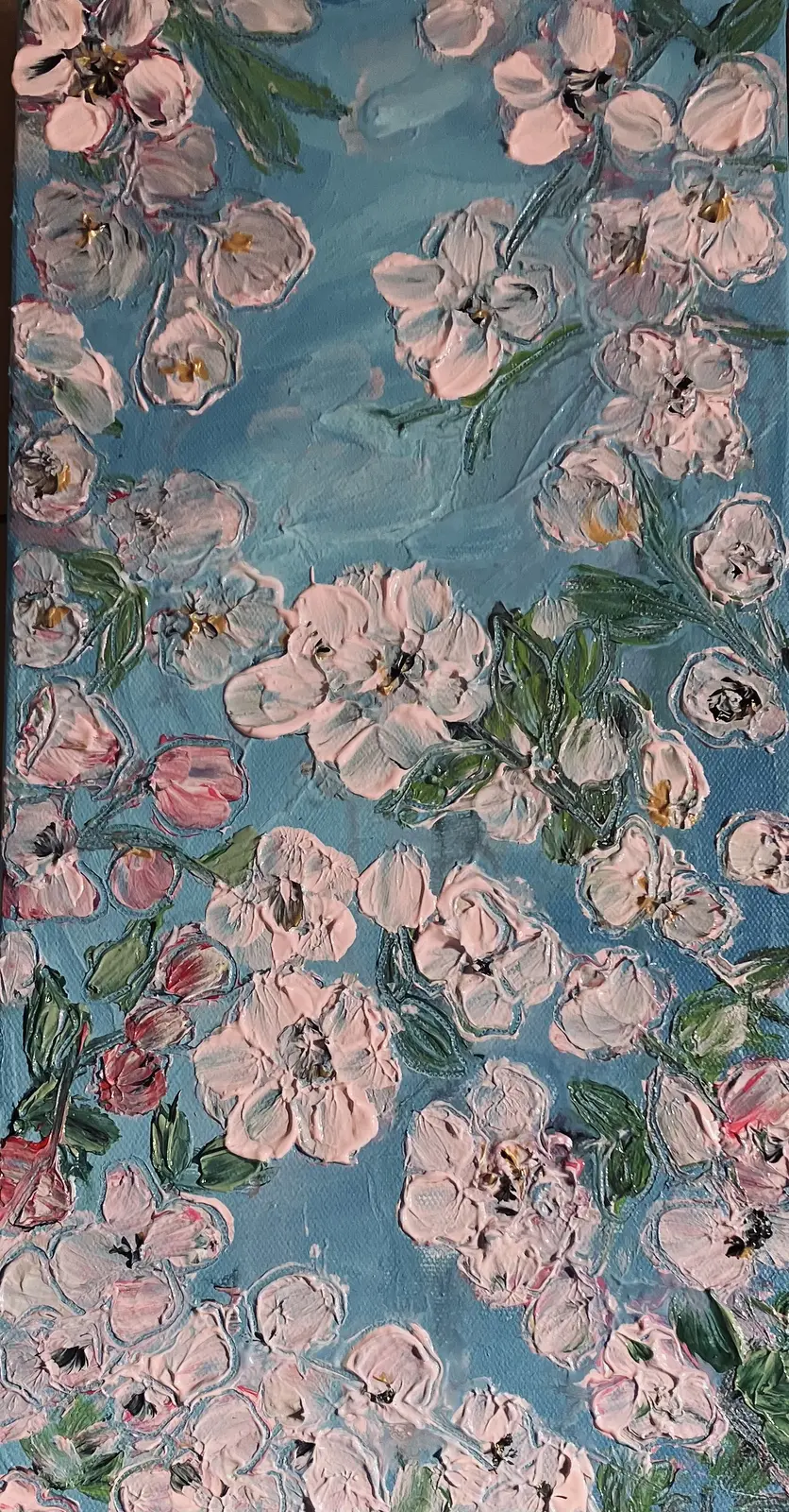 Akrylmålning Äppelblom av Charlotta Lagerberg Thunes