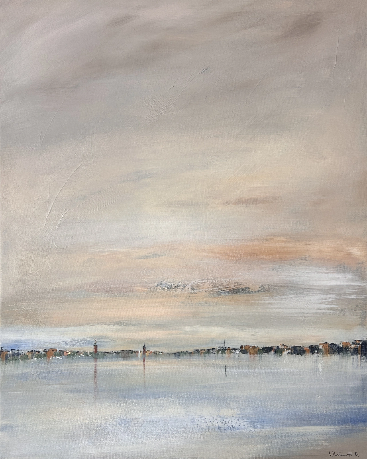 Akrylmålning Ljusa siluetter (reserverad) av Ulrica Halling Olsson_art Stockholm
